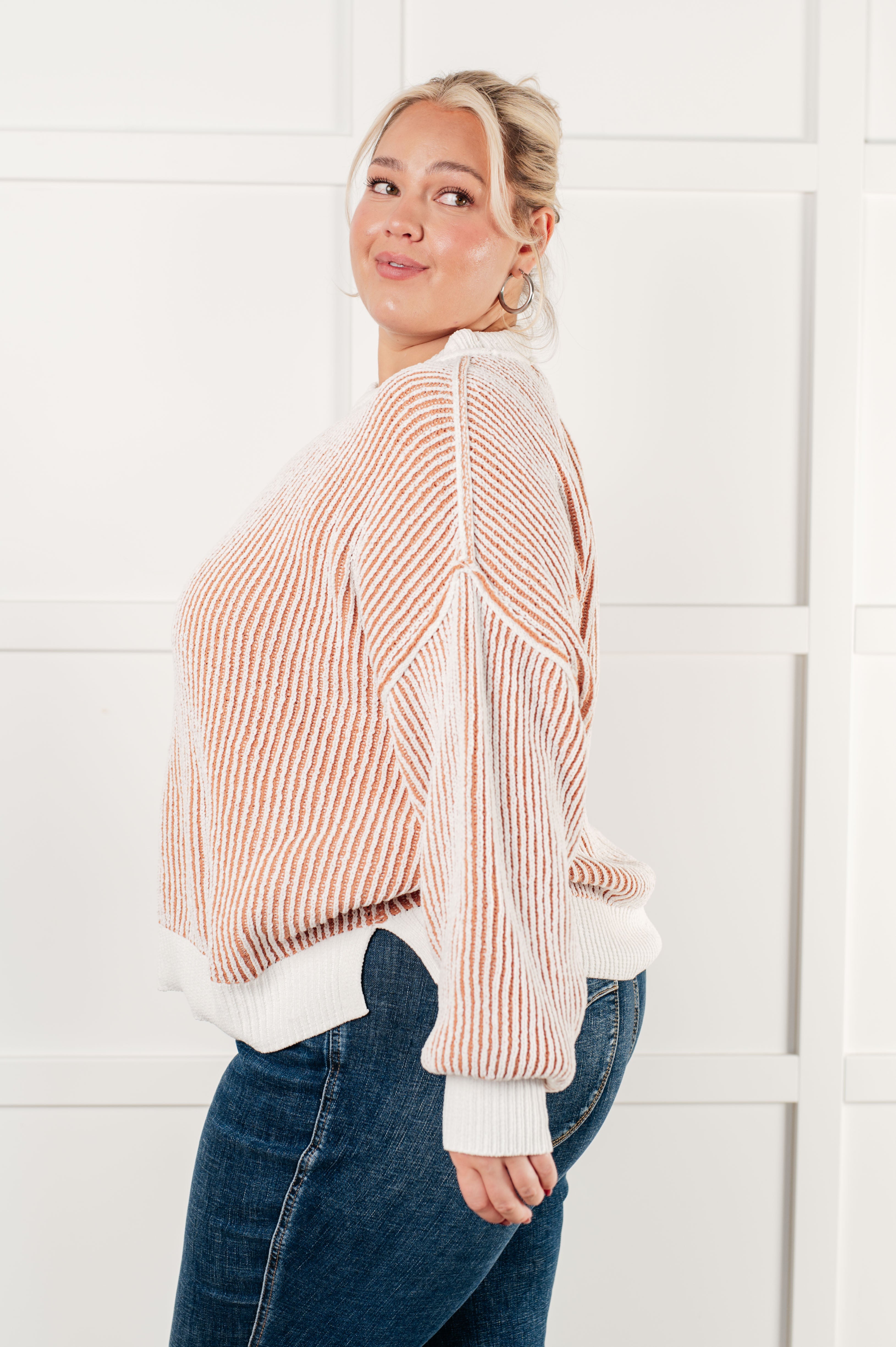 Least High Maintenance Contrast Trim Sweater - Charming Charlie