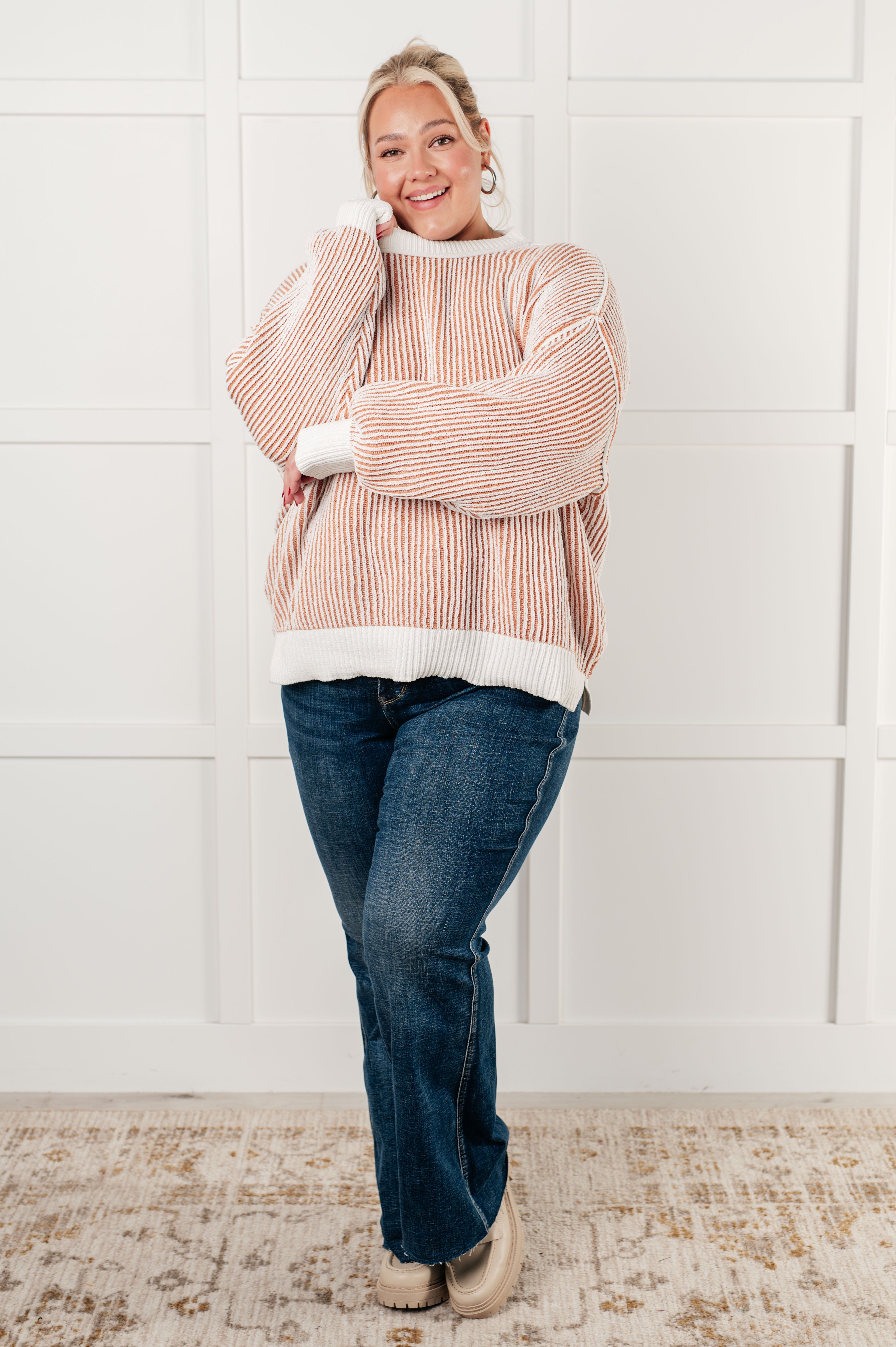 Least High Maintenance Contrast Trim Sweater - Charming Charlie