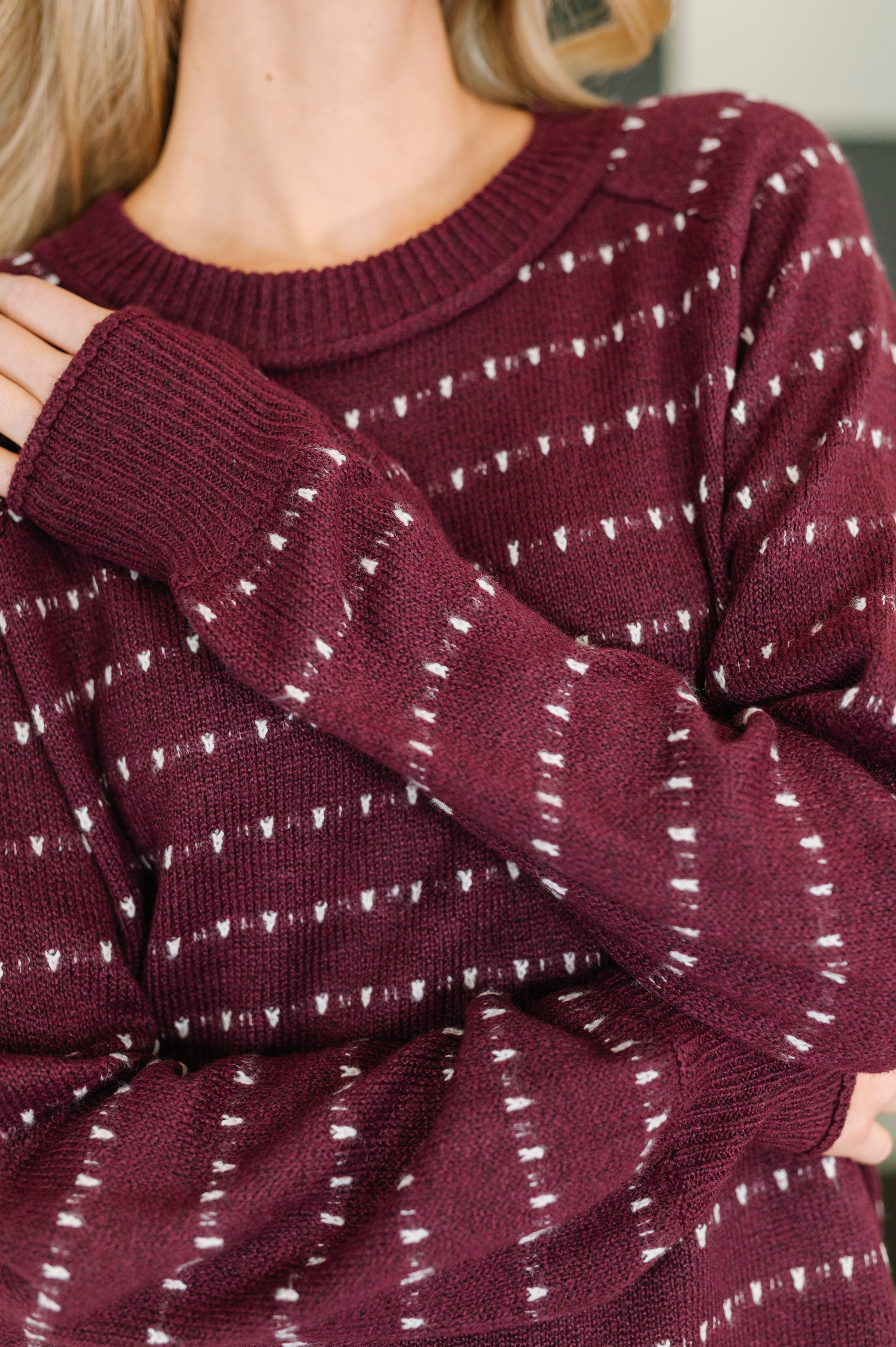 Leaves or Breeze Long Sleeve Knit Top - Charming Charlie
