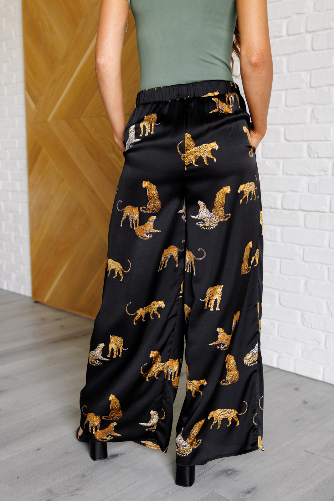 Legendary in Leopard Satin Wide Leg Pants - Charming Charlie
