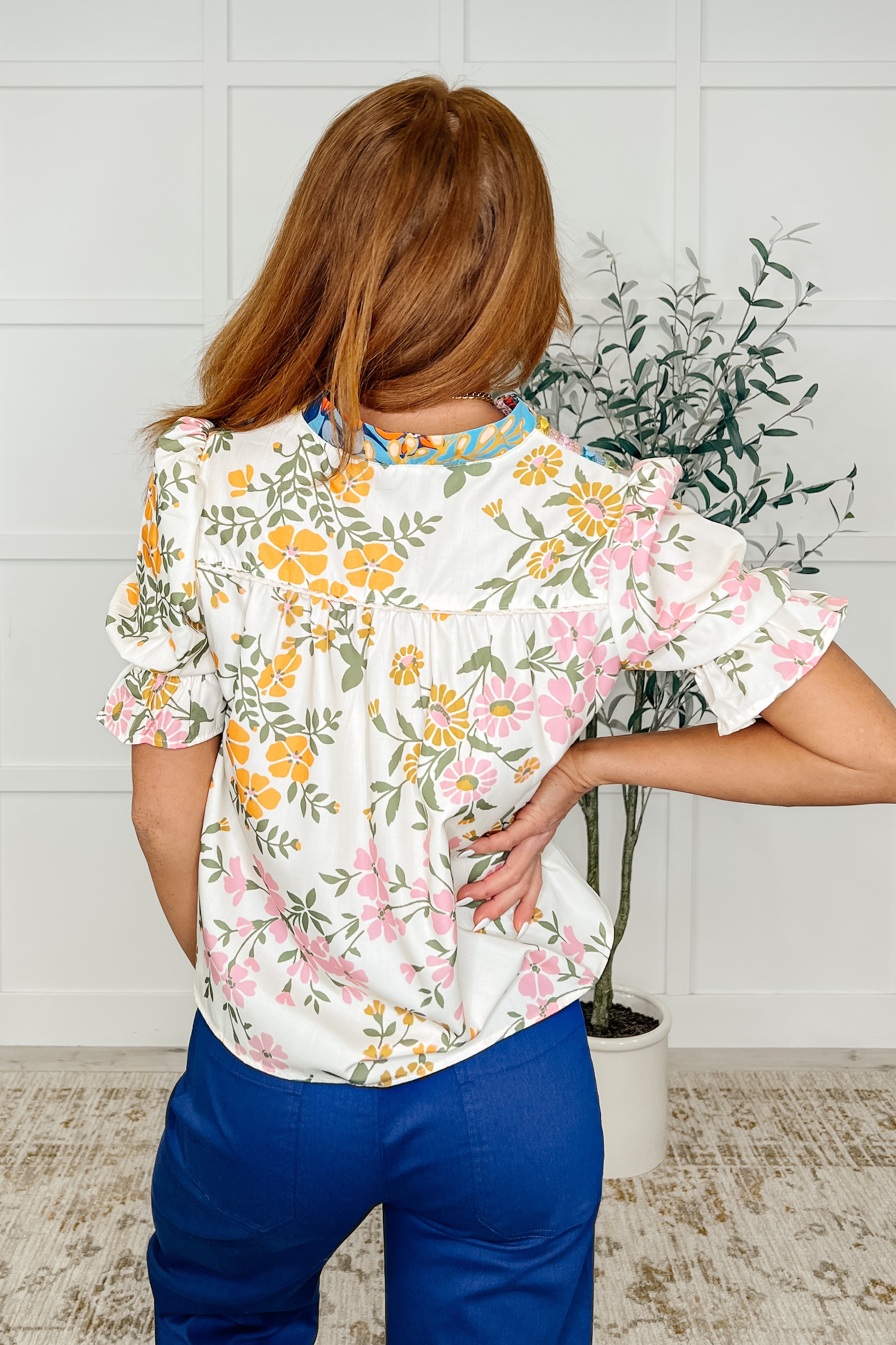 Less Concerned V-Neck Floral Blouse - Charming Charlie