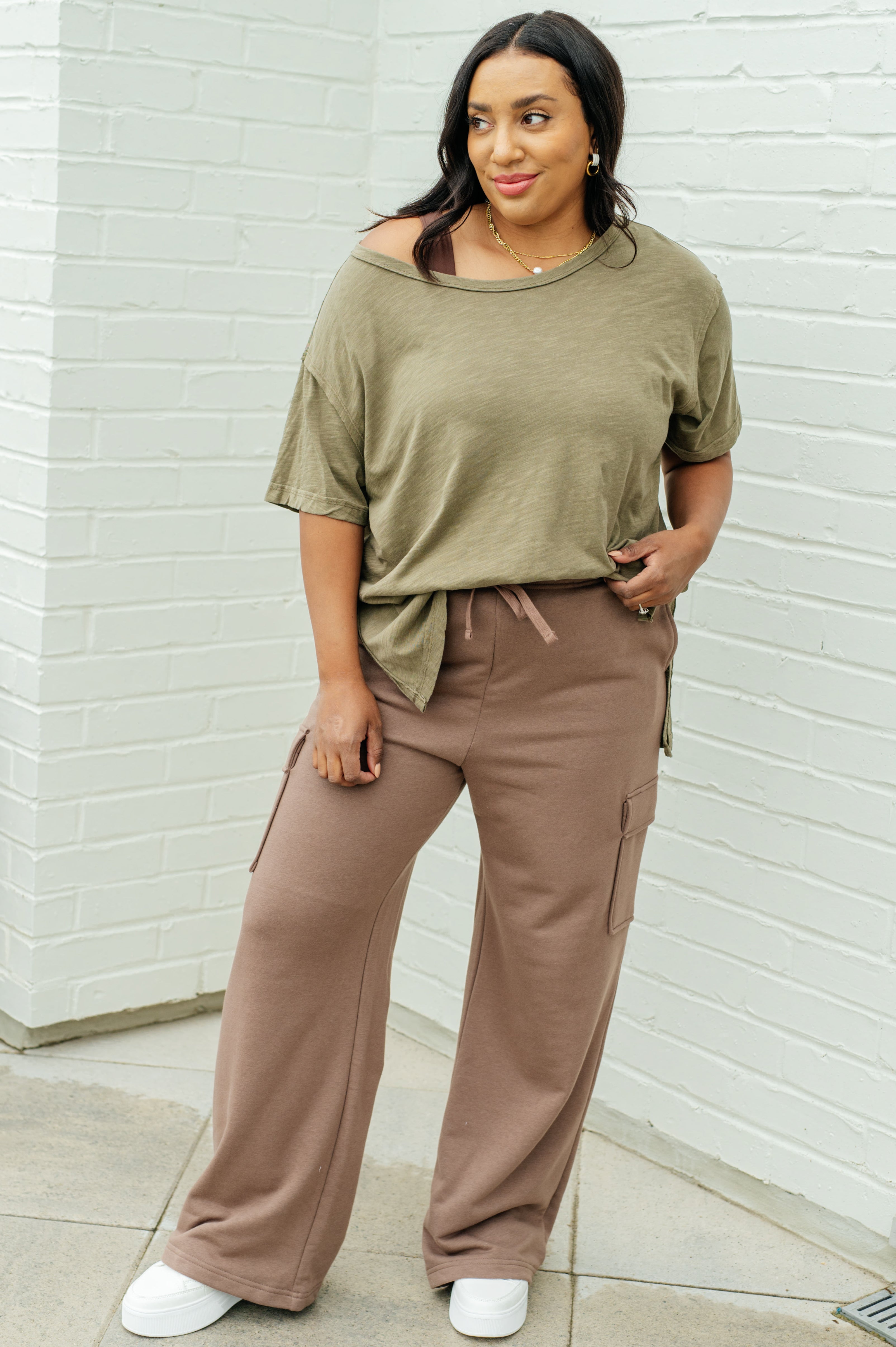 Let Me Live Relaxed Tee in Army - Charming Charlie