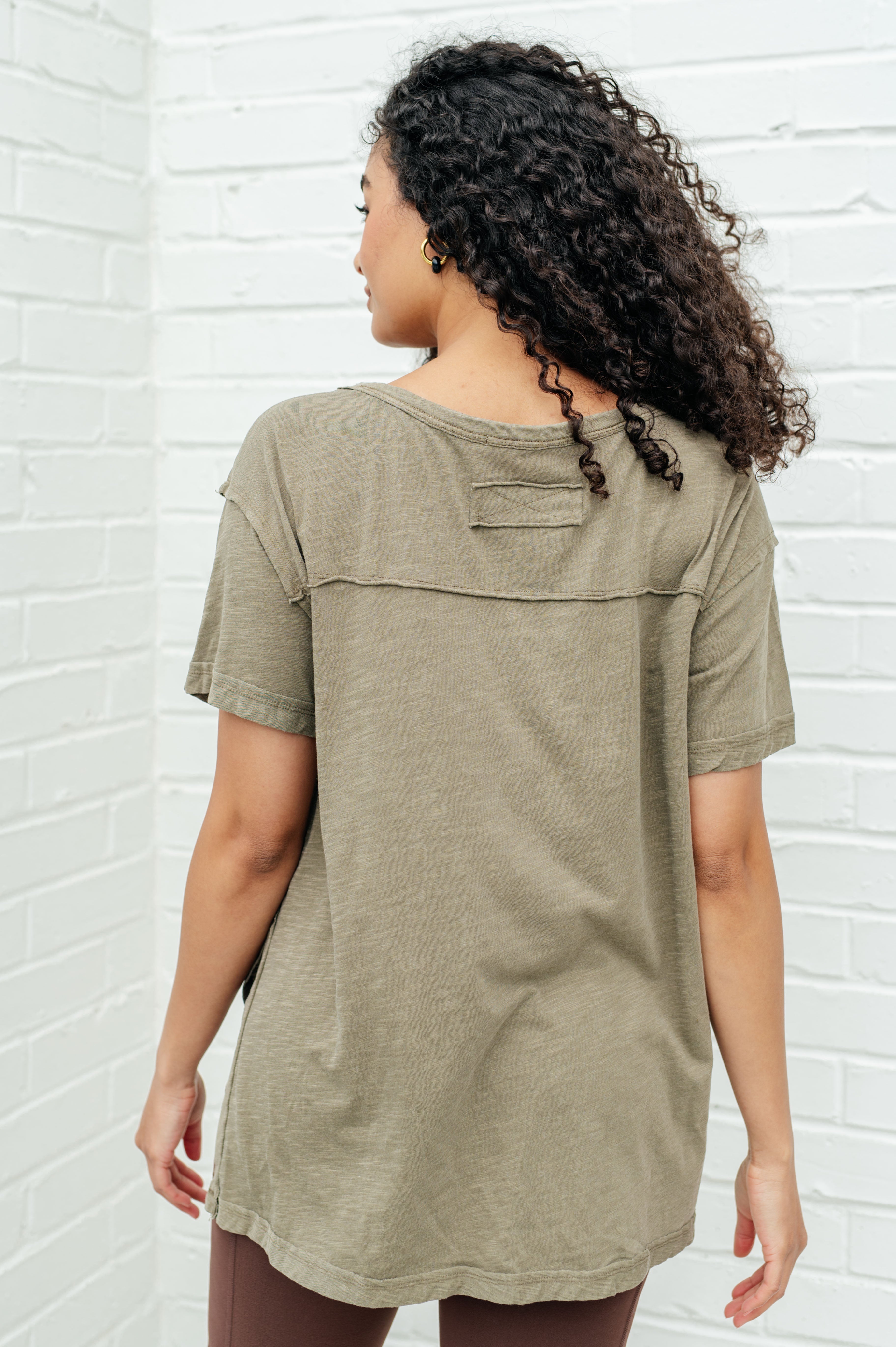 Let Me Live Relaxed Tee in Army - Charming Charlie