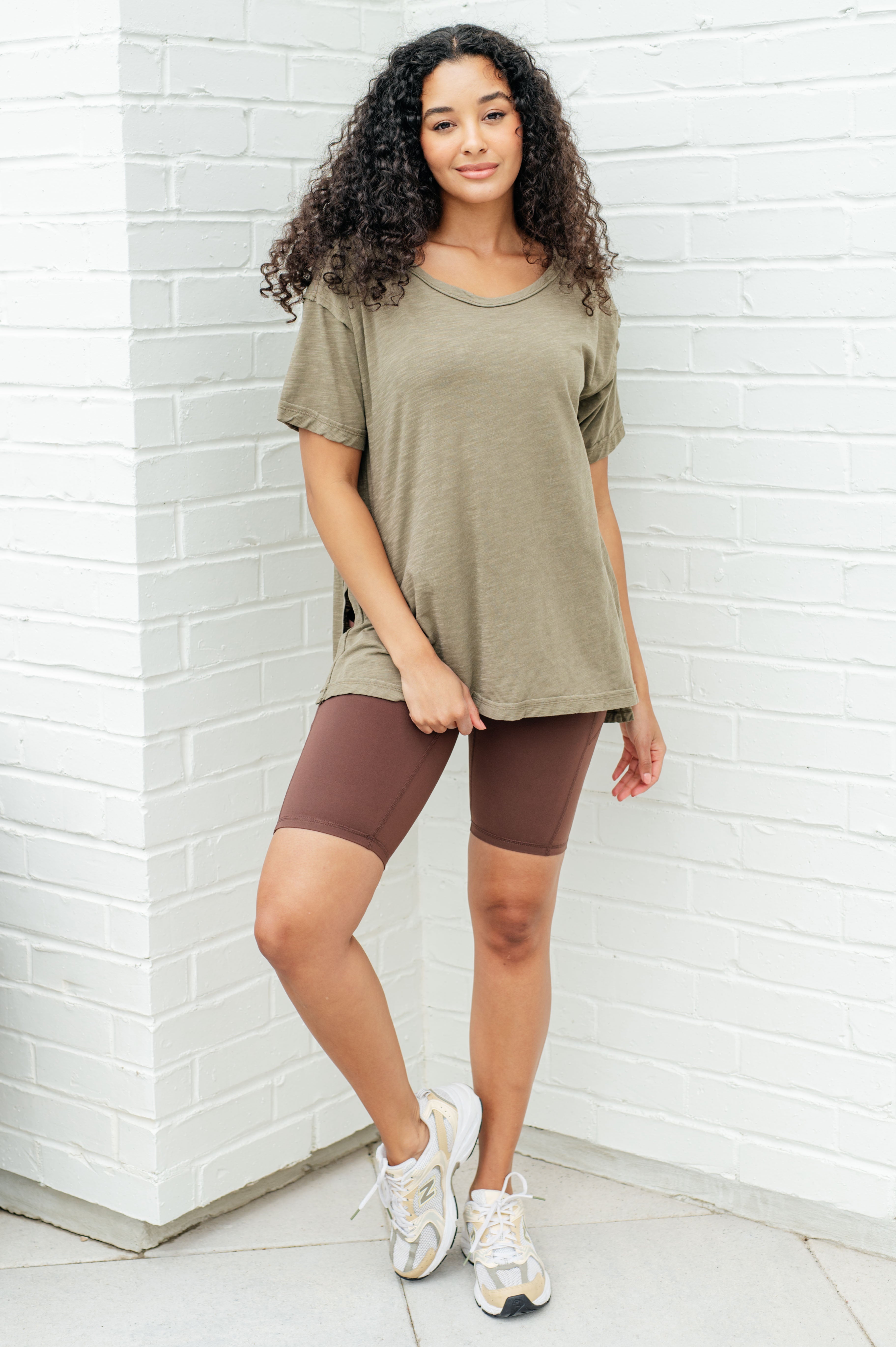 Let Me Live Relaxed Tee in Army - Charming Charlie