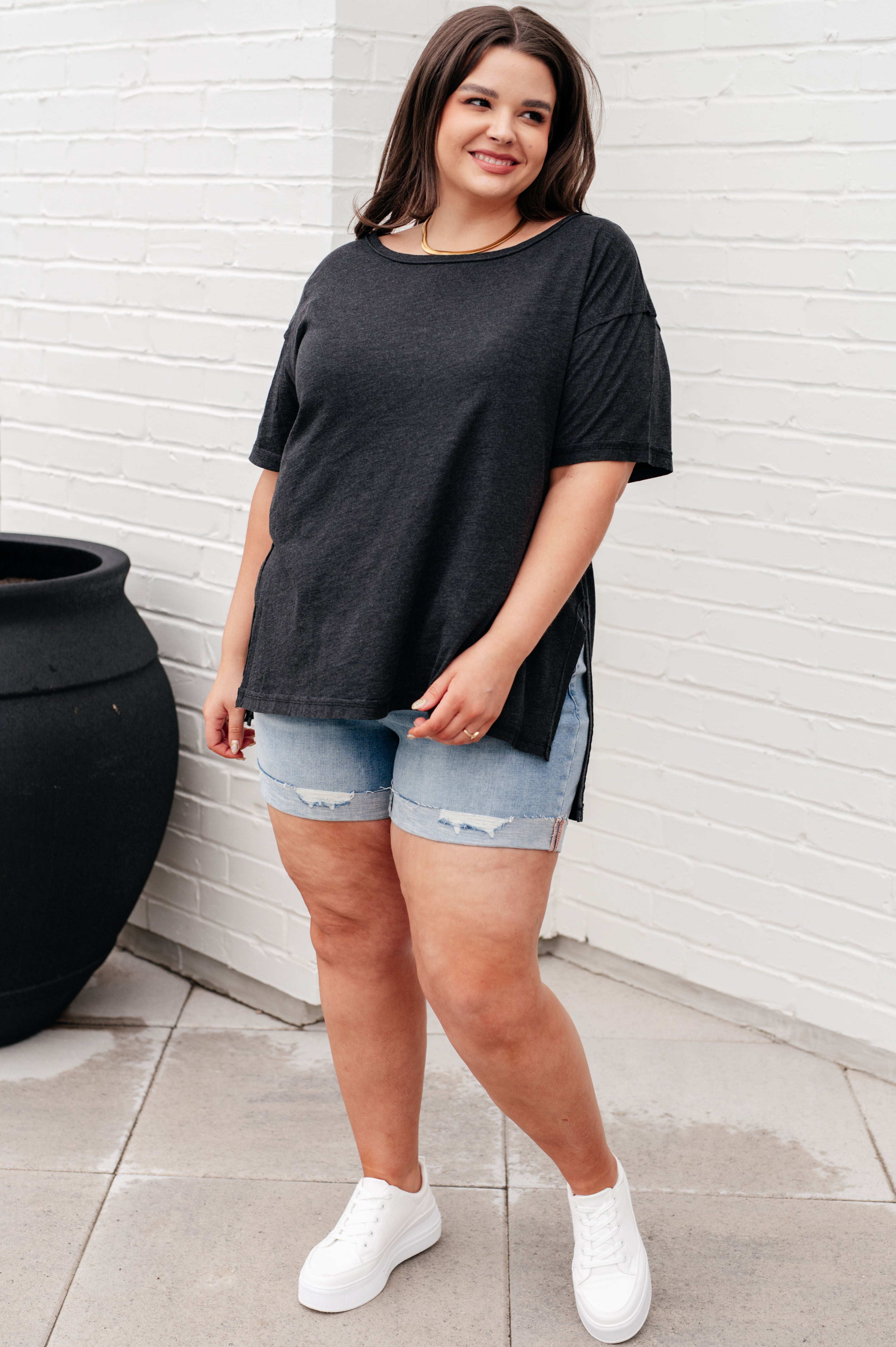 Let Me Live Relaxed Tee in Black - Charming Charlie