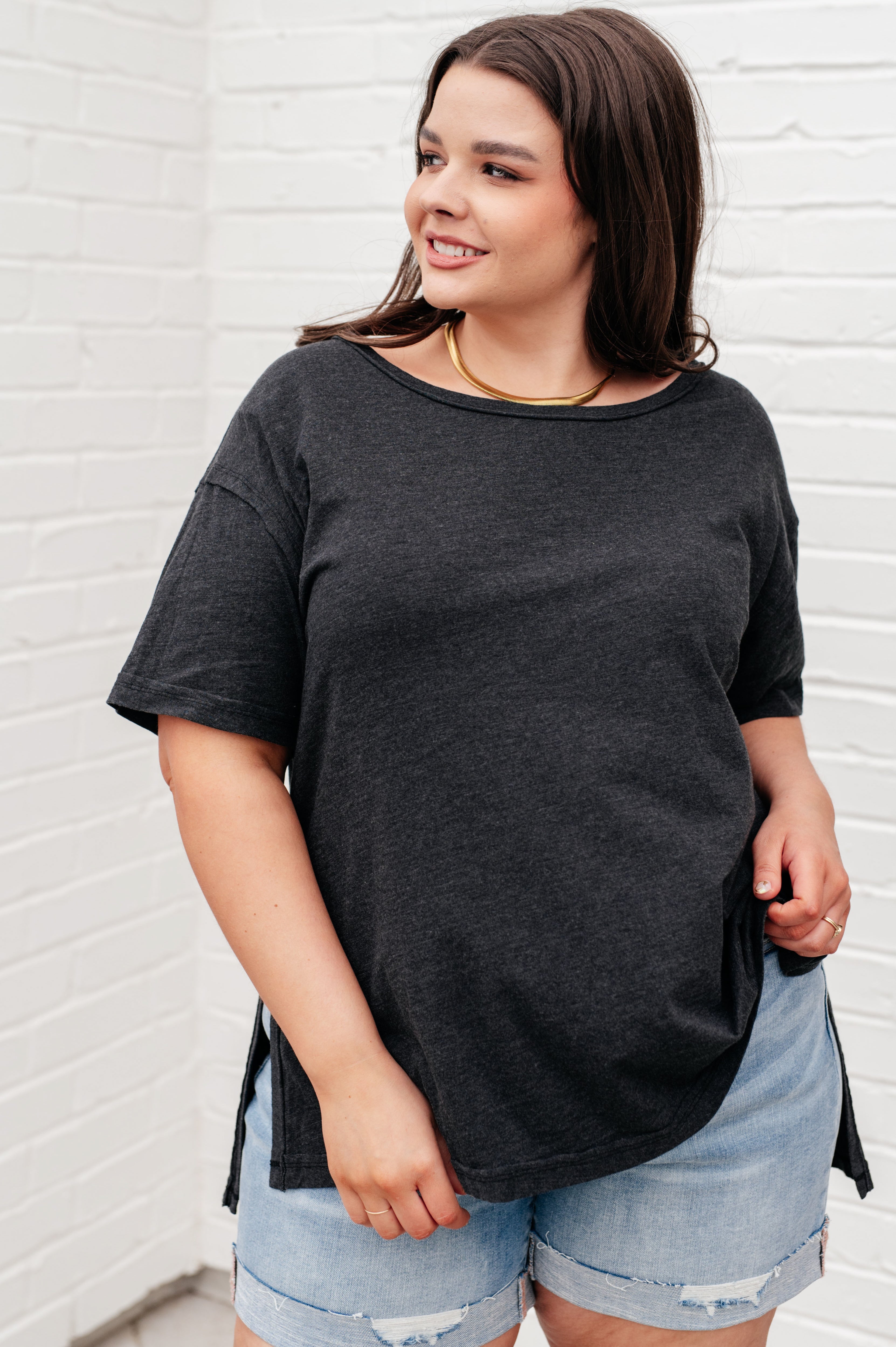 Let Me Live Relaxed Tee in Black - Charming Charlie