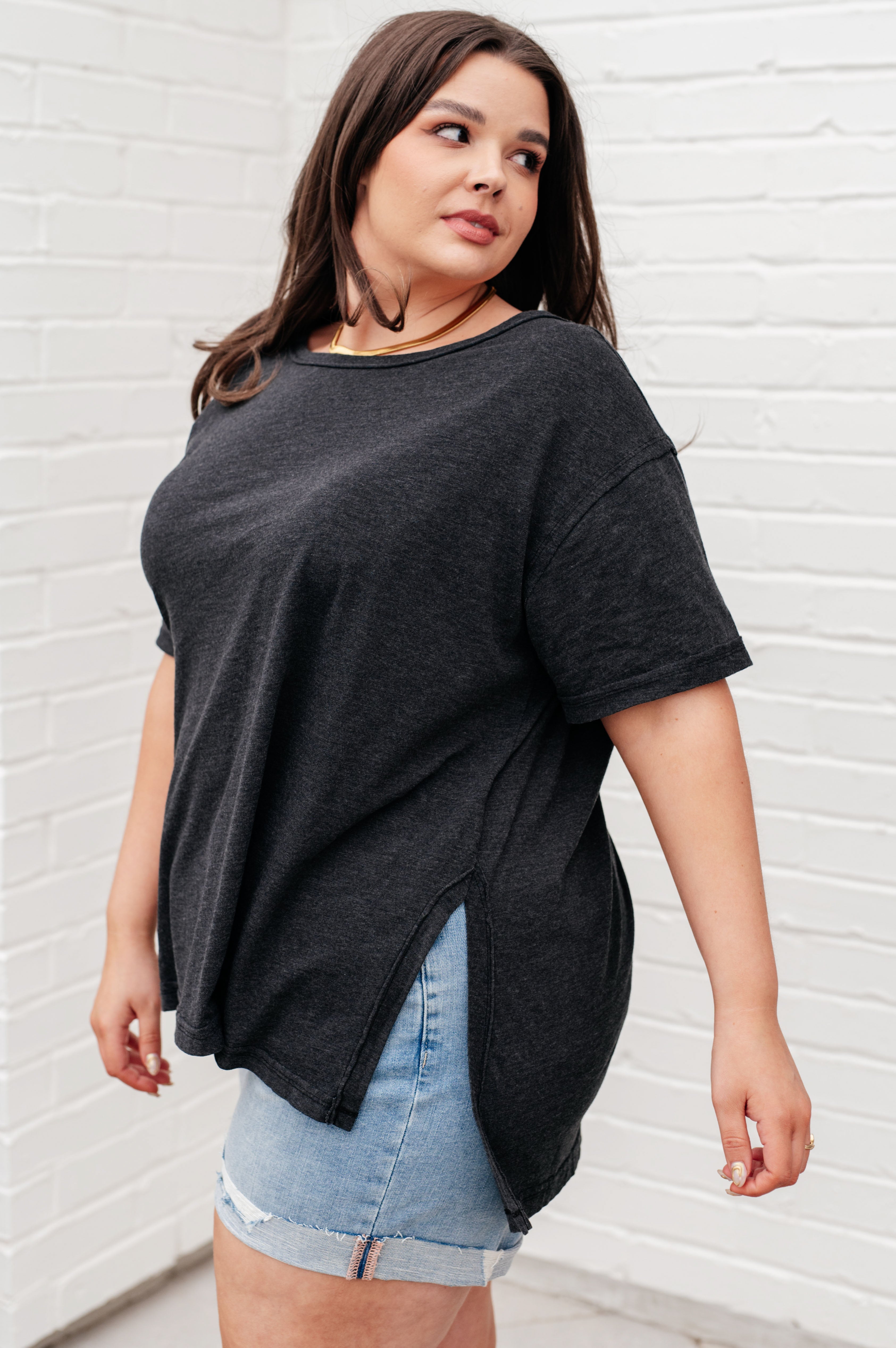 Let Me Live Relaxed Tee in Black - Charming Charlie