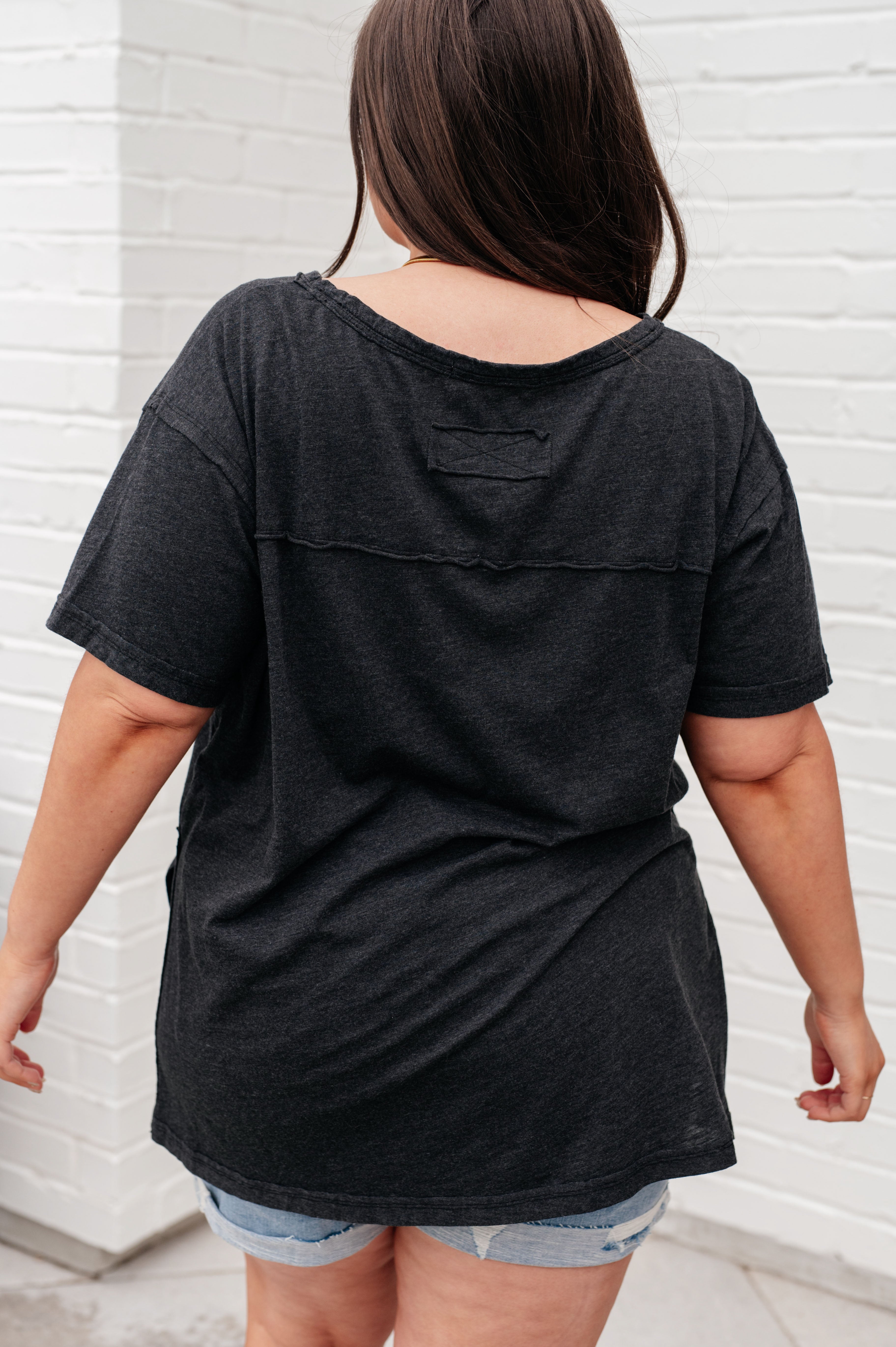 Let Me Live Relaxed Tee in Black - Charming Charlie