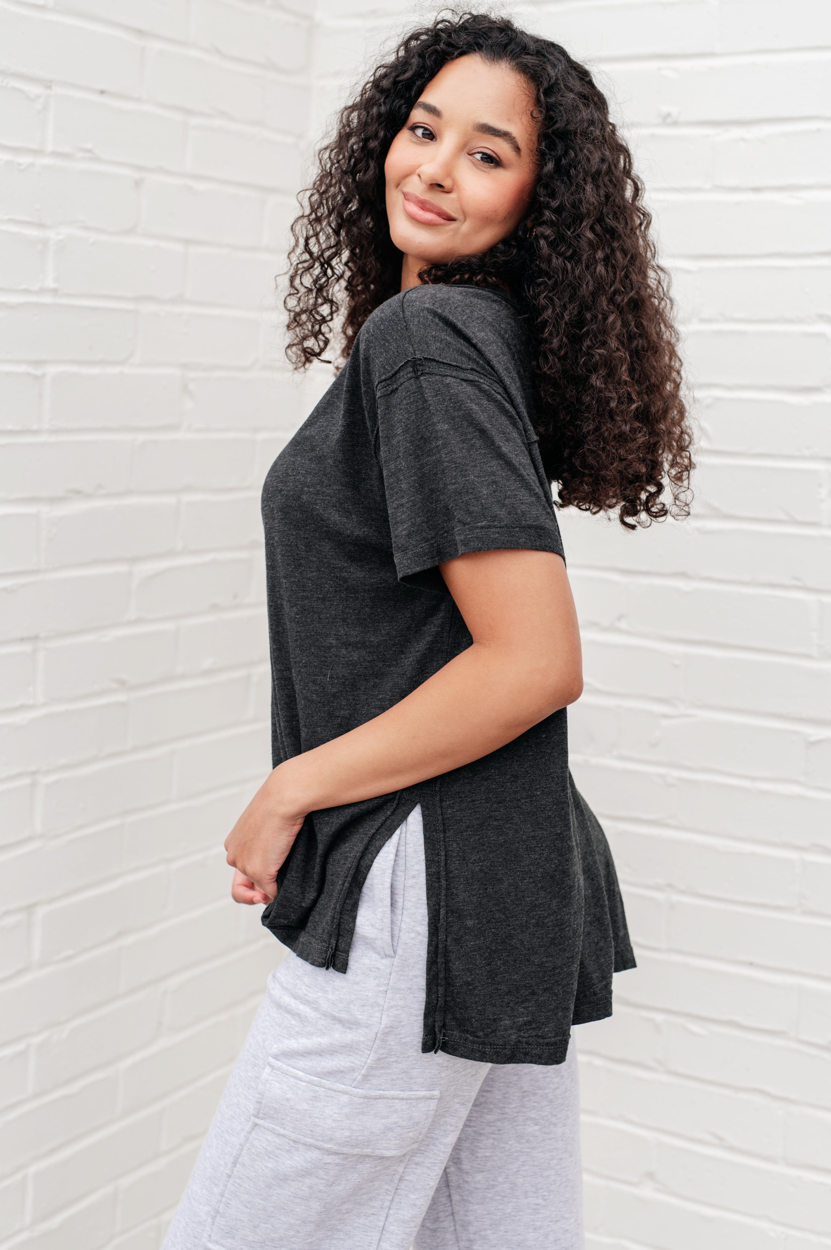Let Me Live Relaxed Tee in Black - Charming Charlie