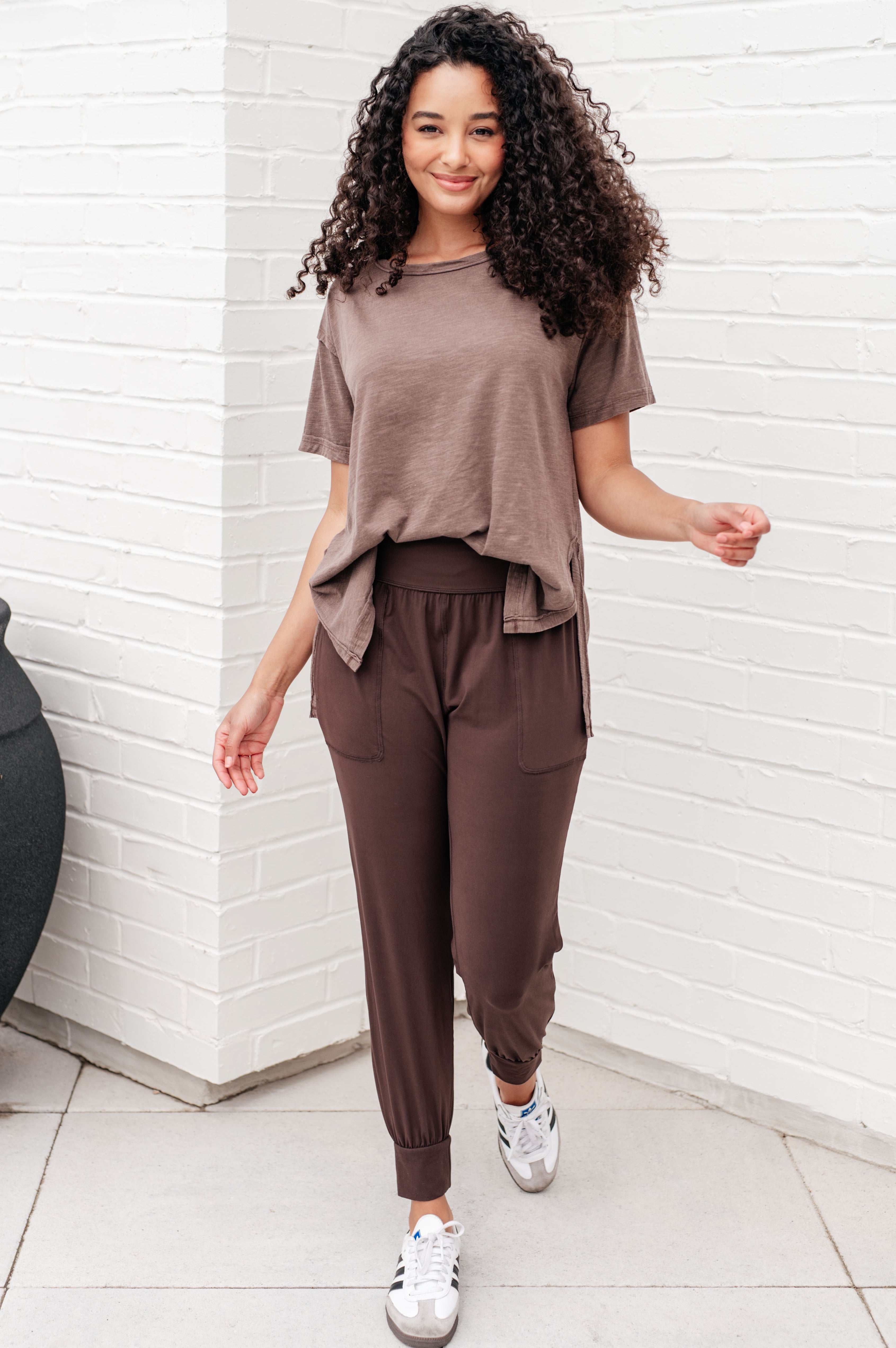 Let Me Live Relaxed Tee in Brown - Charming Charlie