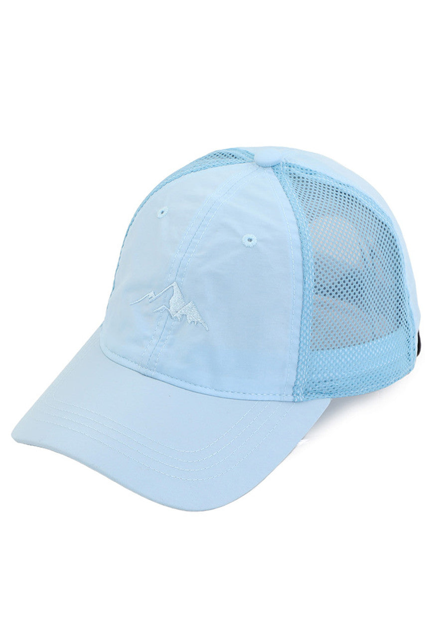 Light Blue C.C Weightless Windbreaker Baseball Cap is the ultimate combination of style and functionality. Made with lightweight materials, it protects from the wind while remaining comfortable to wear. Perfect for any outdoor activity, this cap is a must-have for those on the go.