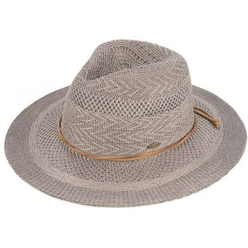 Light Gray C.C Multi Pattern Suede String Band Panama Hat. Before running out the door into the air, you’ll want to reach for these summer Panama Hat to keep you incredibly relax as a great hat can keep you cool and comfortable even when the sun is high in the sky. Perfect for keeping the sun off of your face, neck, and shoulders. ideal for travelers who are on vacation or just spending some time in the great outdoors.