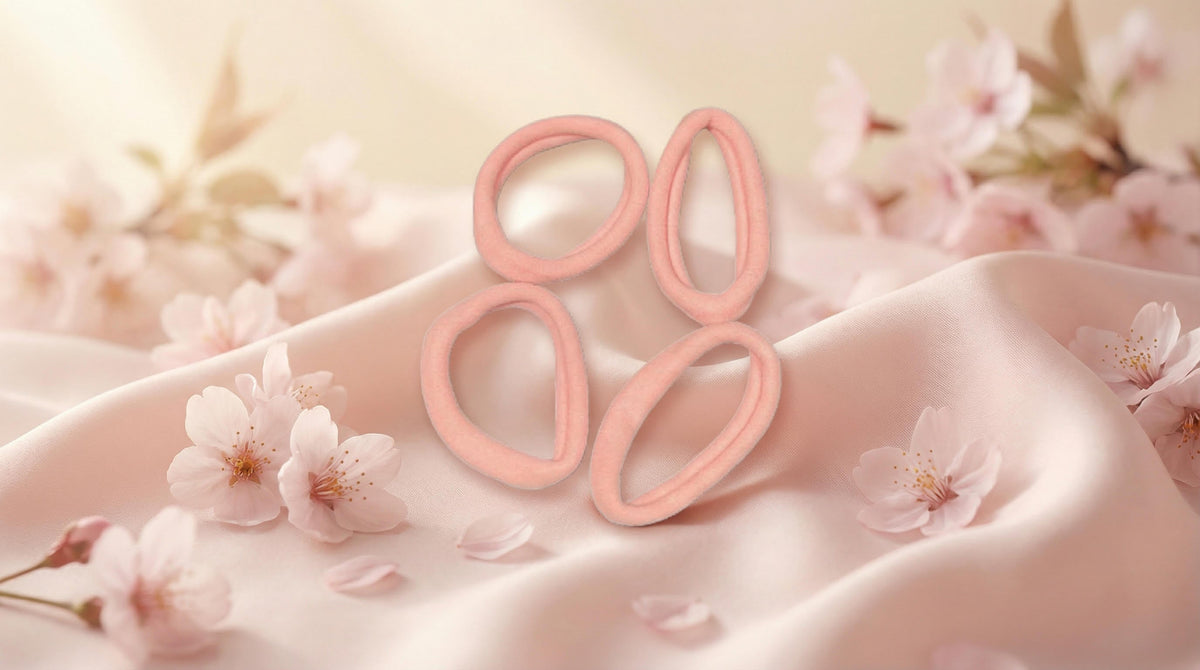 Light Pink Fabric Elastic Hair Band. Pack of 8 - Charming Charlie