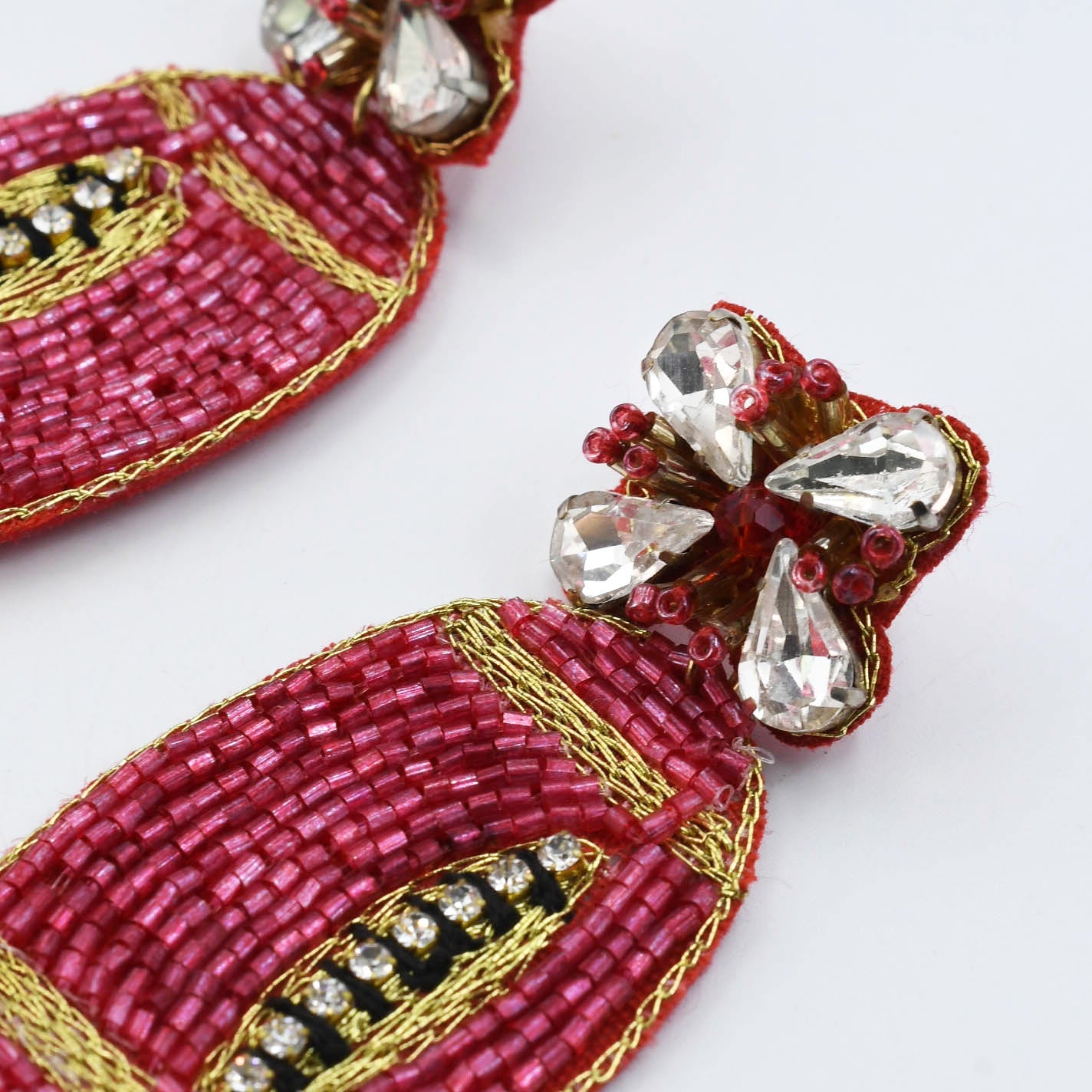Light Red Football Earring S36 - Charming Charlie