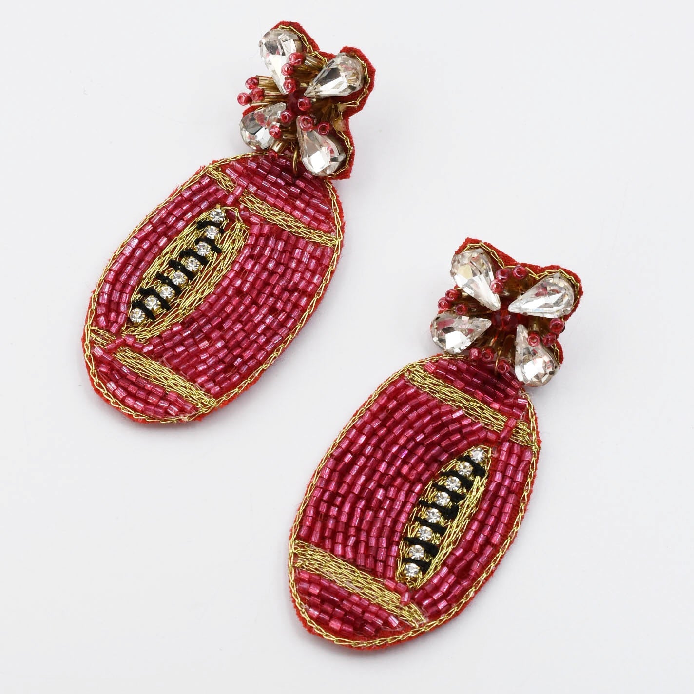 Light Red Football Earring S36 - Charming Charlie