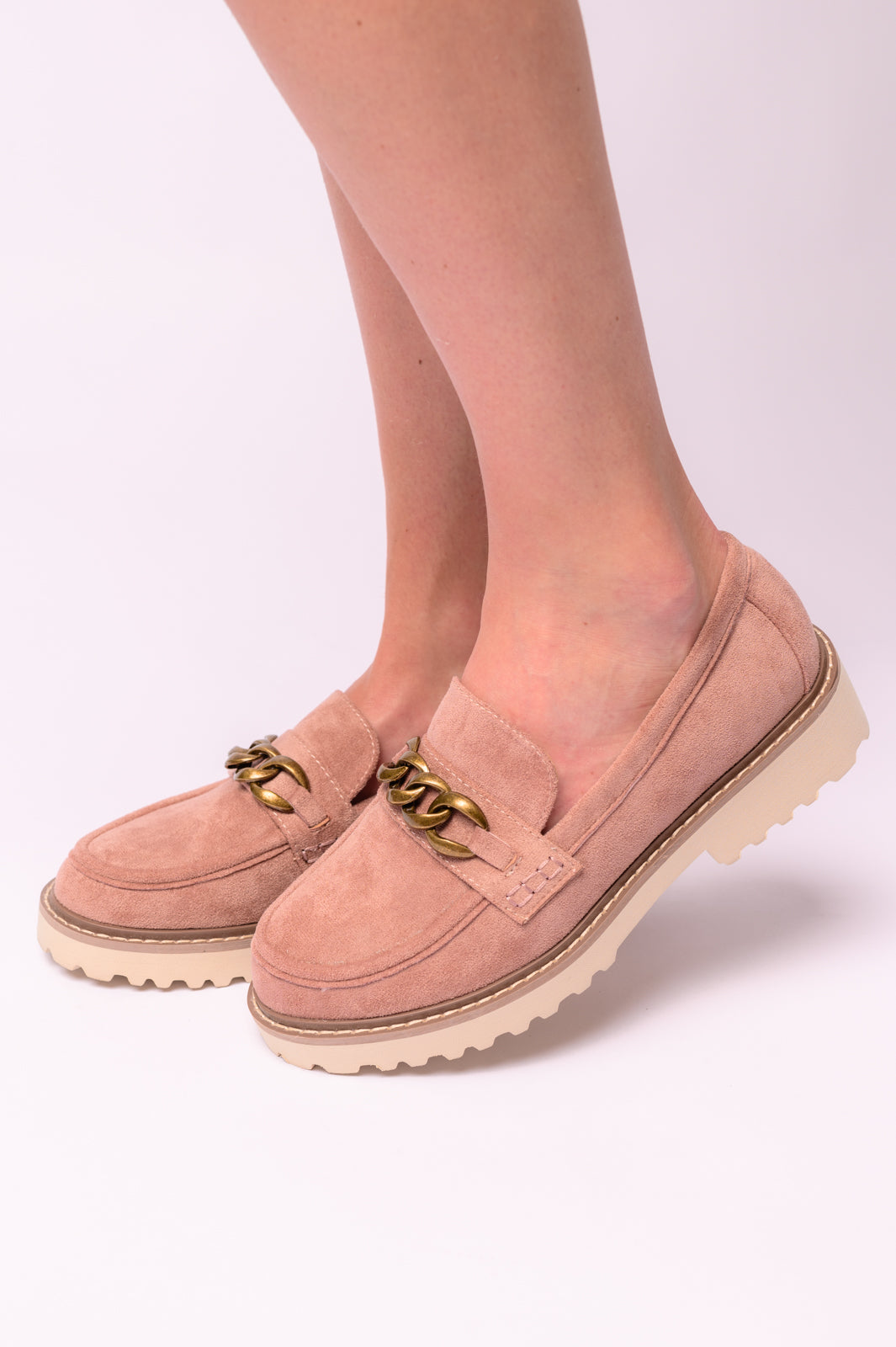 Literally Loafers in Blush Faux Suede - Charming Charlie