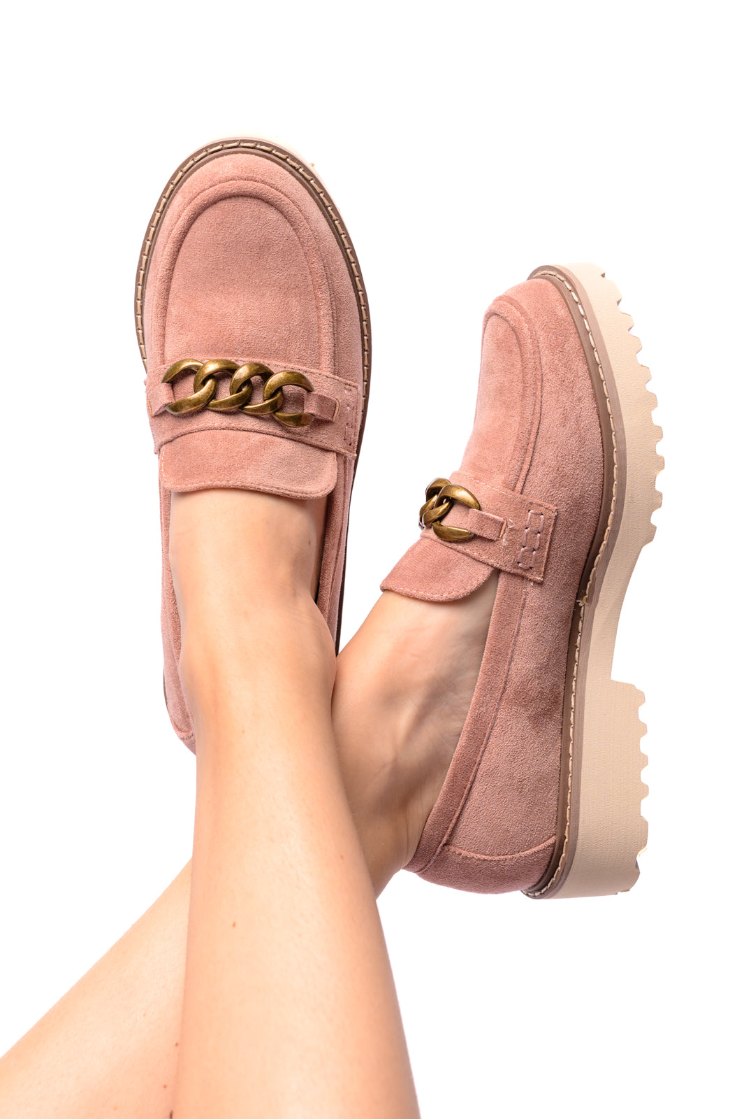 Literally Loafers in Blush Faux Suede - Charming Charlie