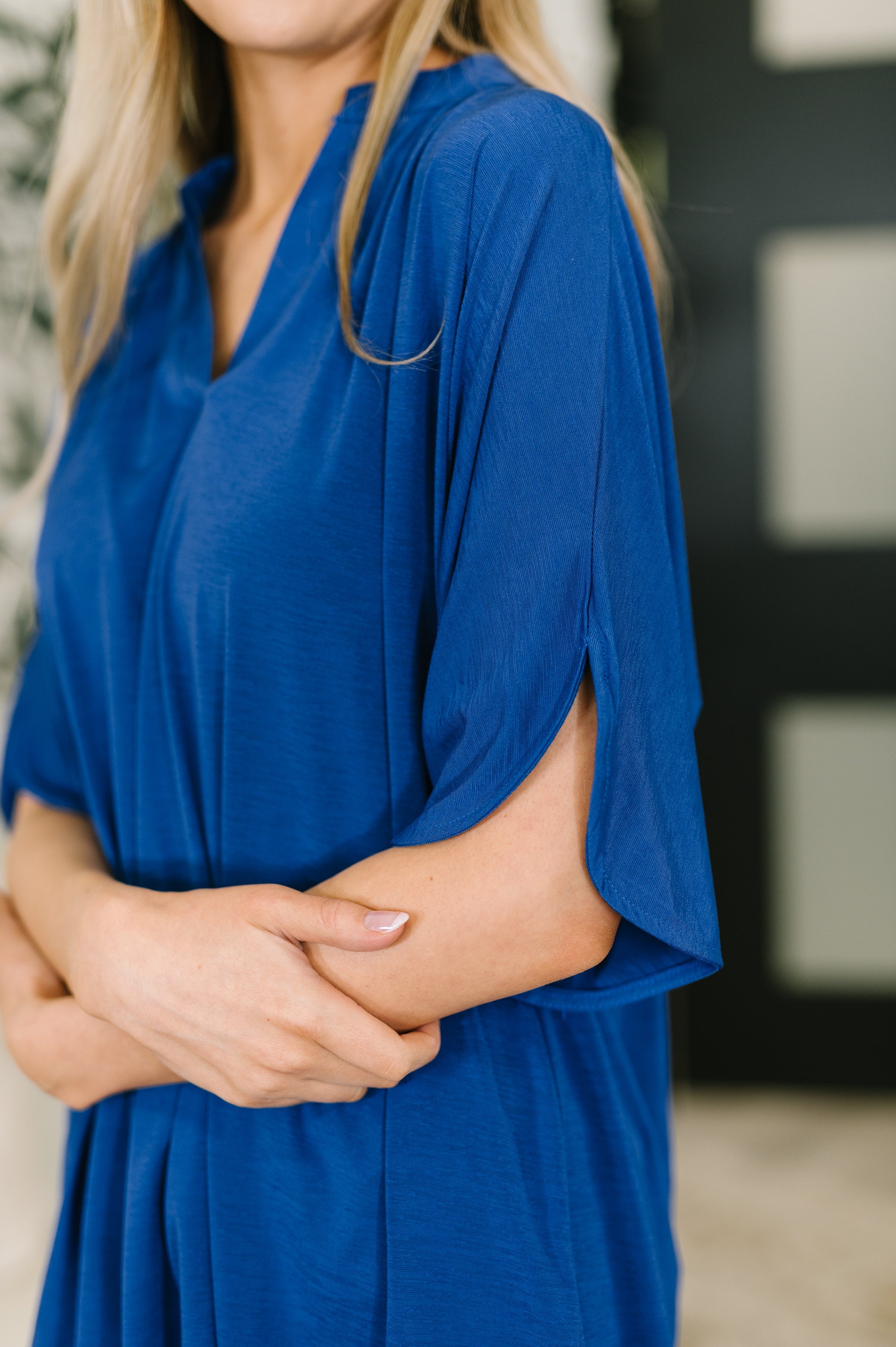 Lizzy Breeze Top in Royal Blue - Charming Charlie
