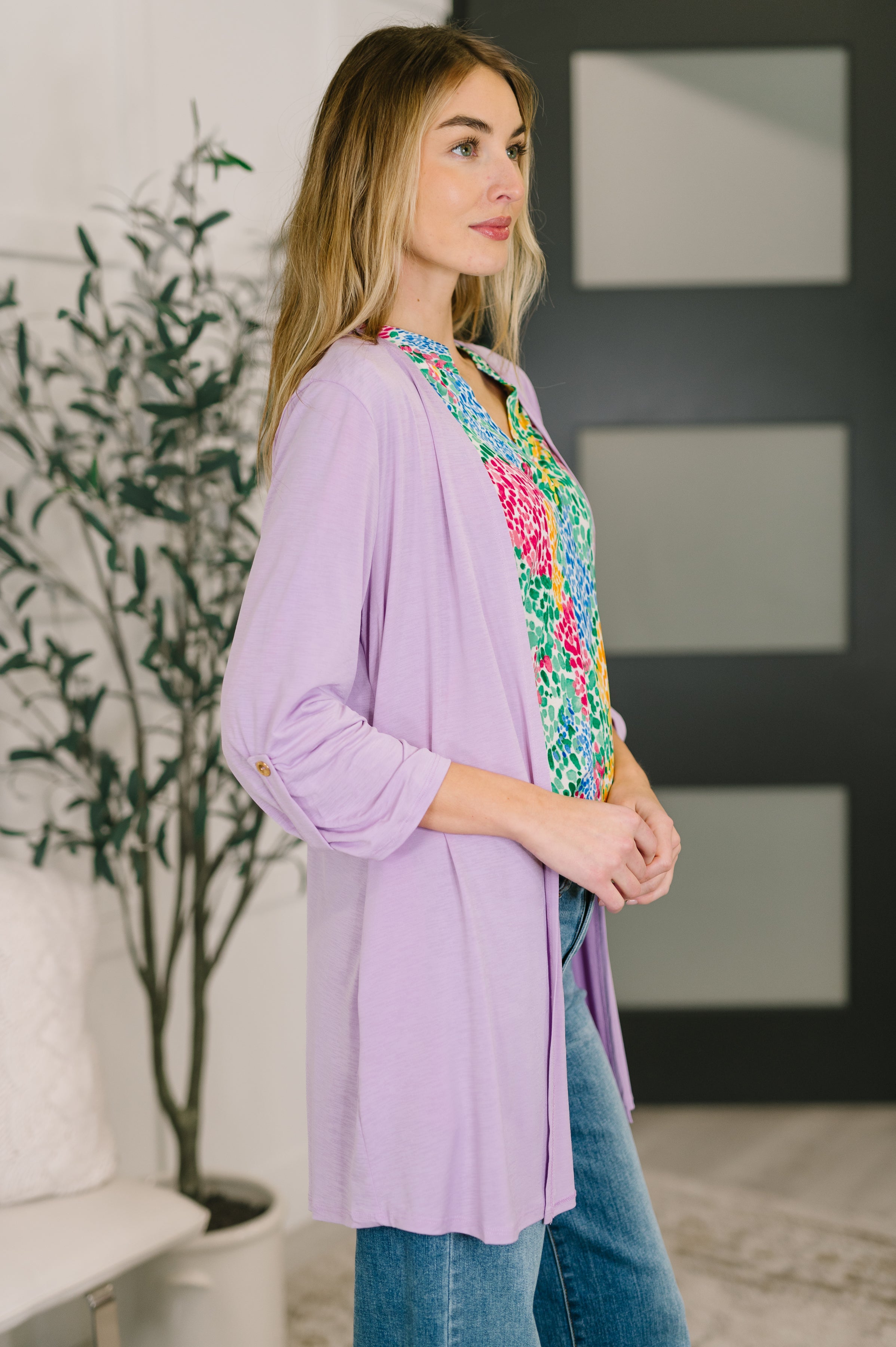 Lizzy Cardigan in Orchid Bloom - Charming Charlie