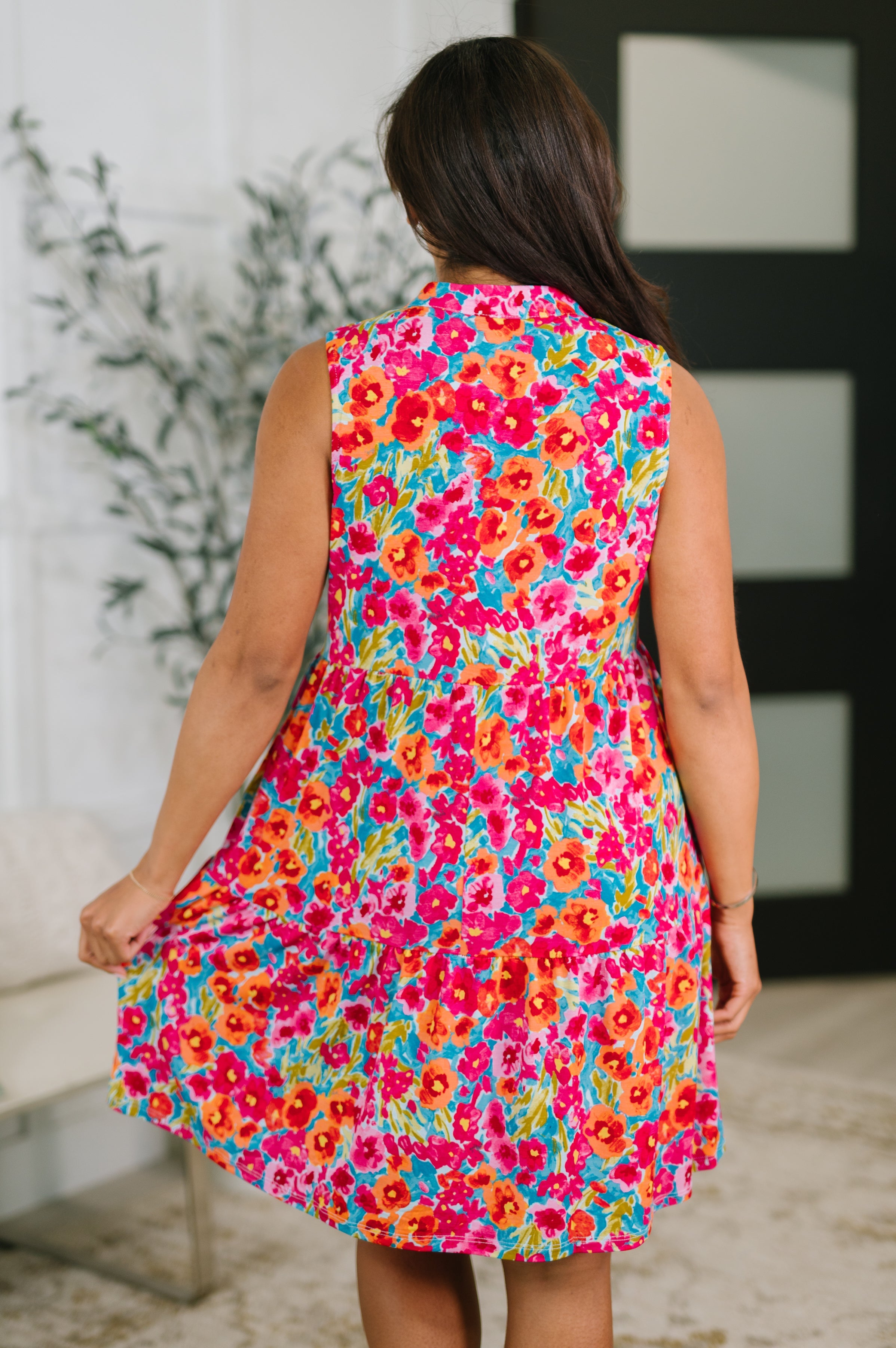 Lizzy Three Tier Tank Dress in Morning Glory - Charming Charlie