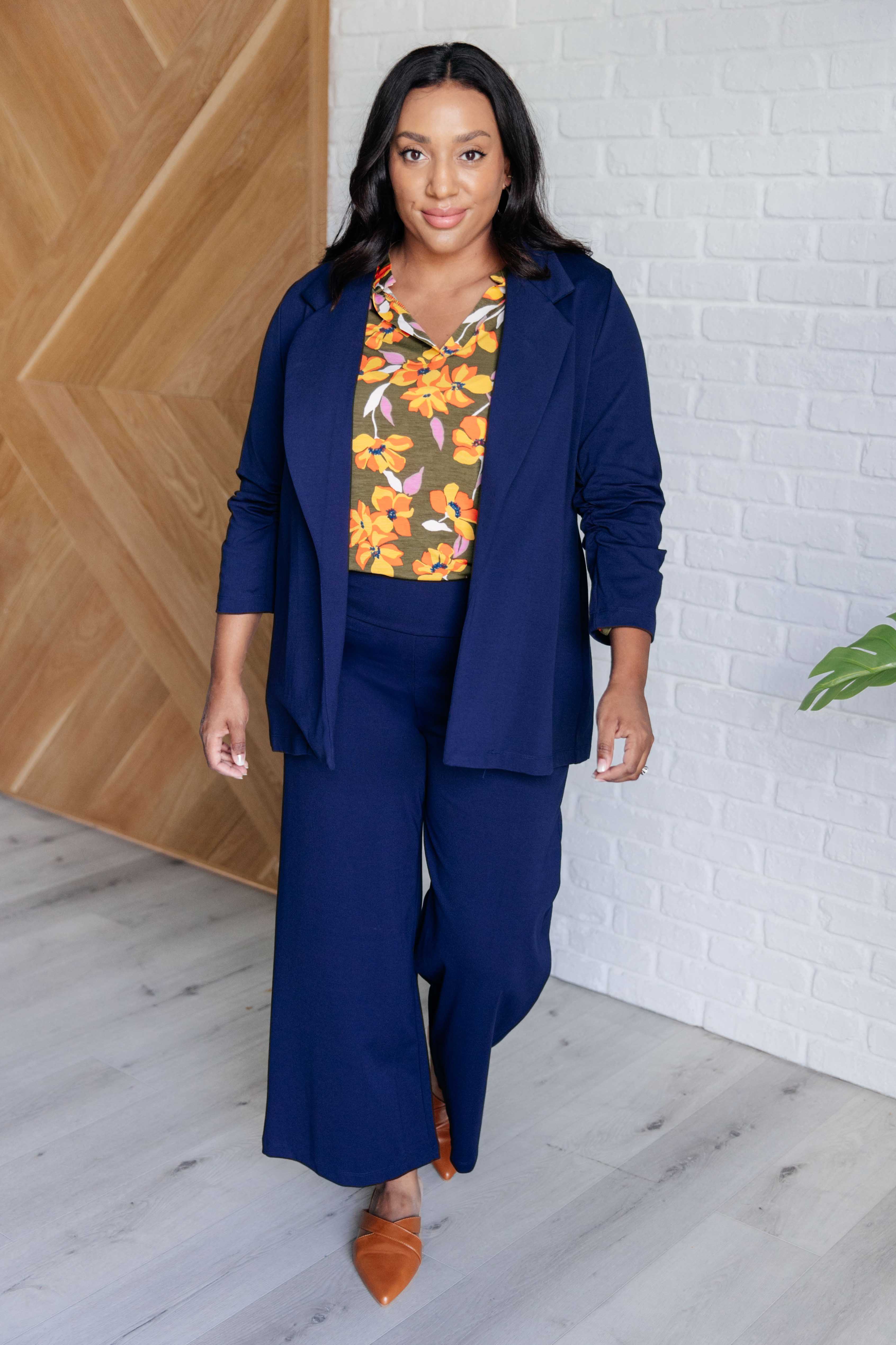 Lizzy Top in Olive and Mustard Floral - Charming Charlie
