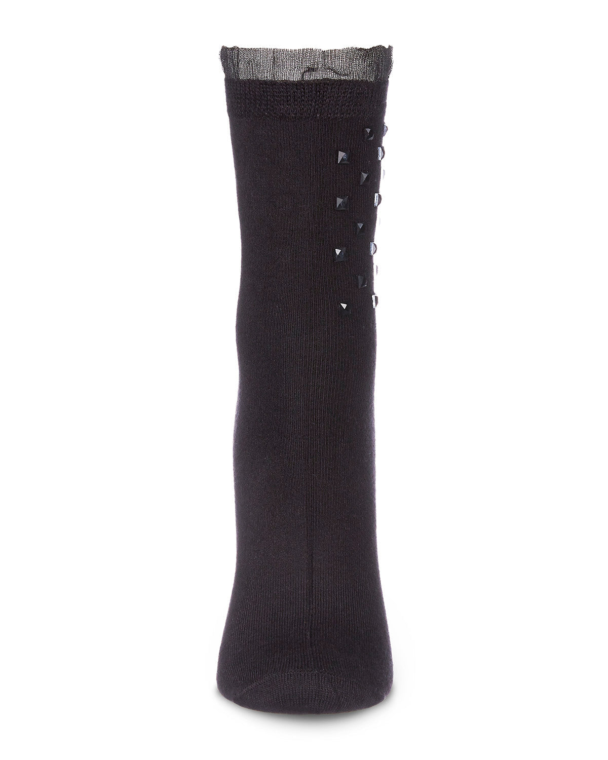 Women's Punk Rock Studded Bamboo Blend Fashion Crew Sock - Charming Charlie
