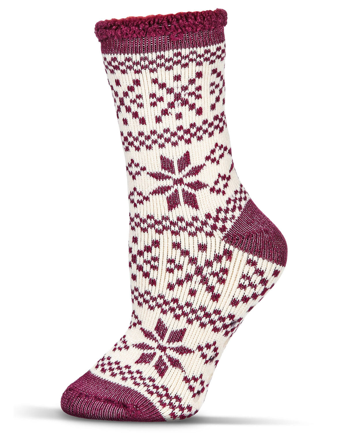 Women's Snowflake Fairisle Cozy Warm Thermal Crew Socks - Charming Charlie