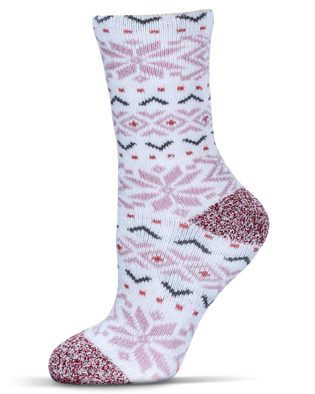 Women's Snowflake Buttersoft Plush Lined Crew Socks - Charming Charlie