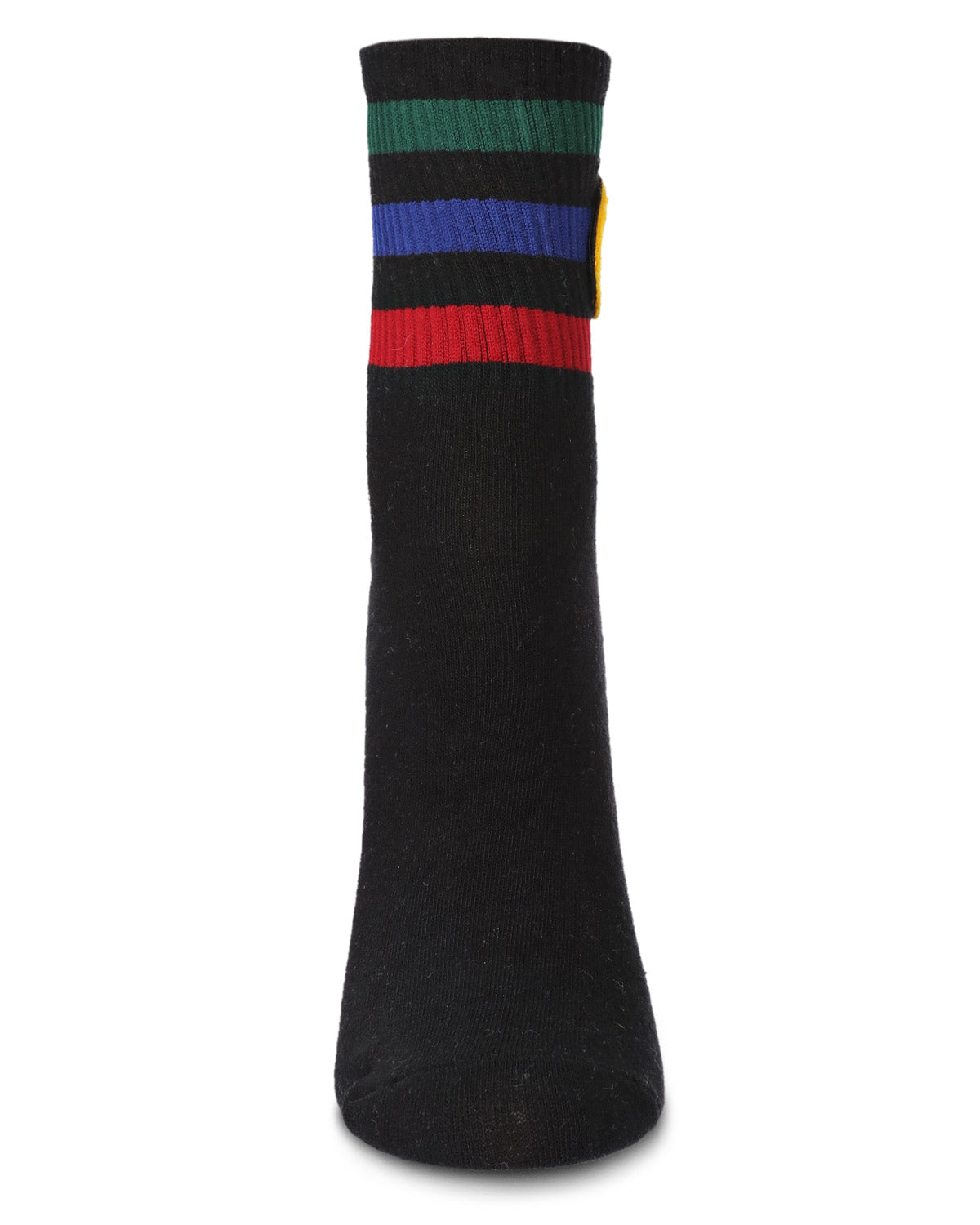 Women's Smiley Terry Patch Stripe Crew Socks - Charming Charlie
