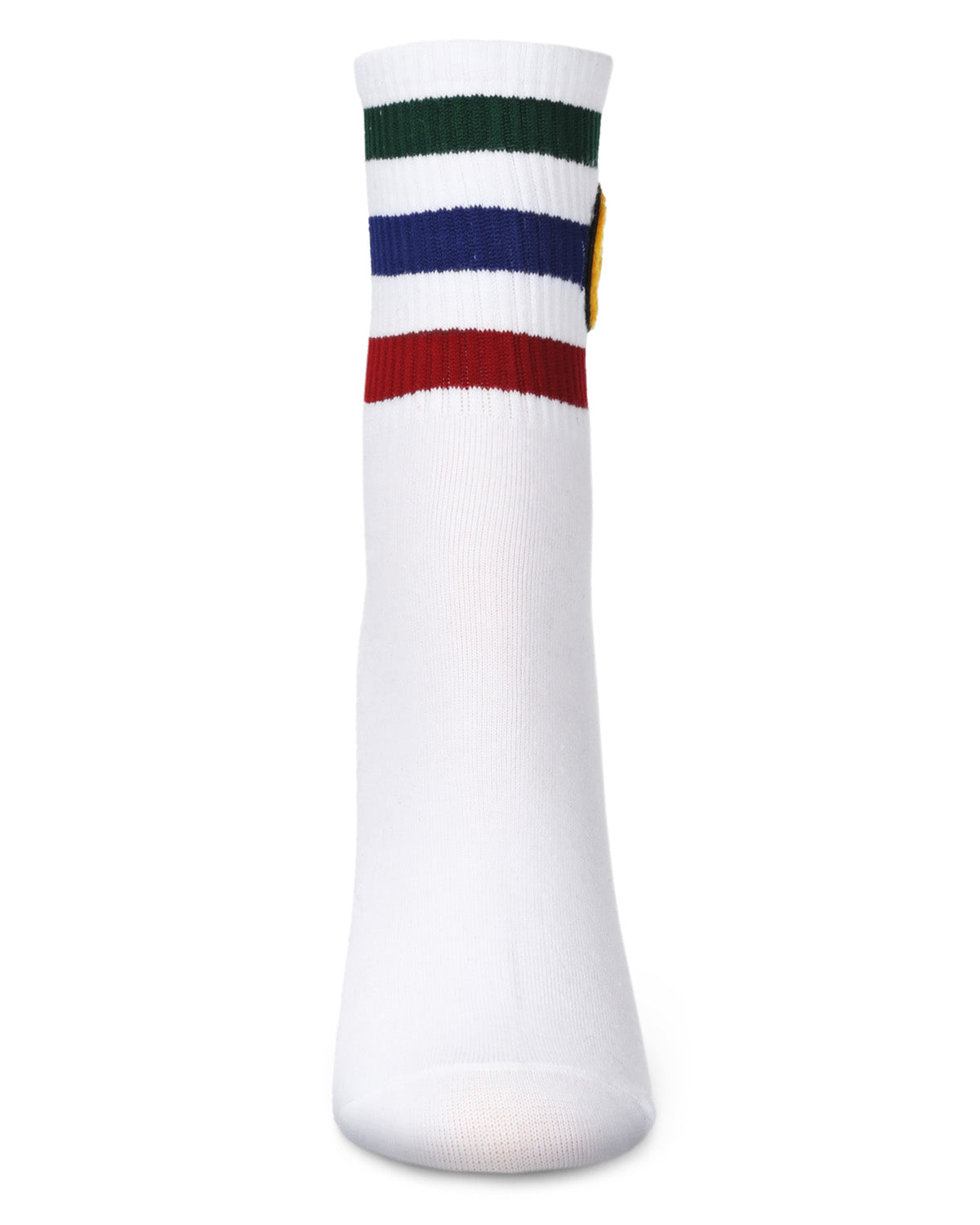 Women's Smiley Terry Patch Stripe Crew Socks - Charming Charlie