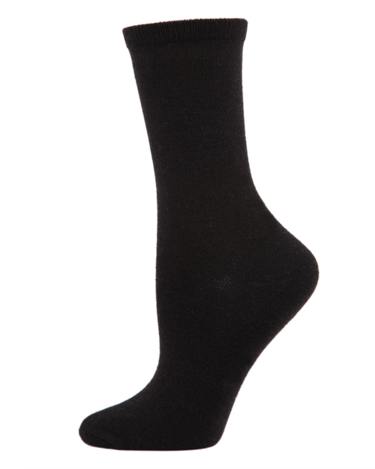 Women's Solid Soft Flat Knit Cashmere Blend Crew Sock - Charming Charlie