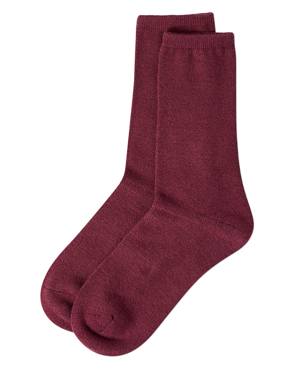 Women's Solid Soft Flat Knit Cashmere Blend Crew Sock - Charming Charlie