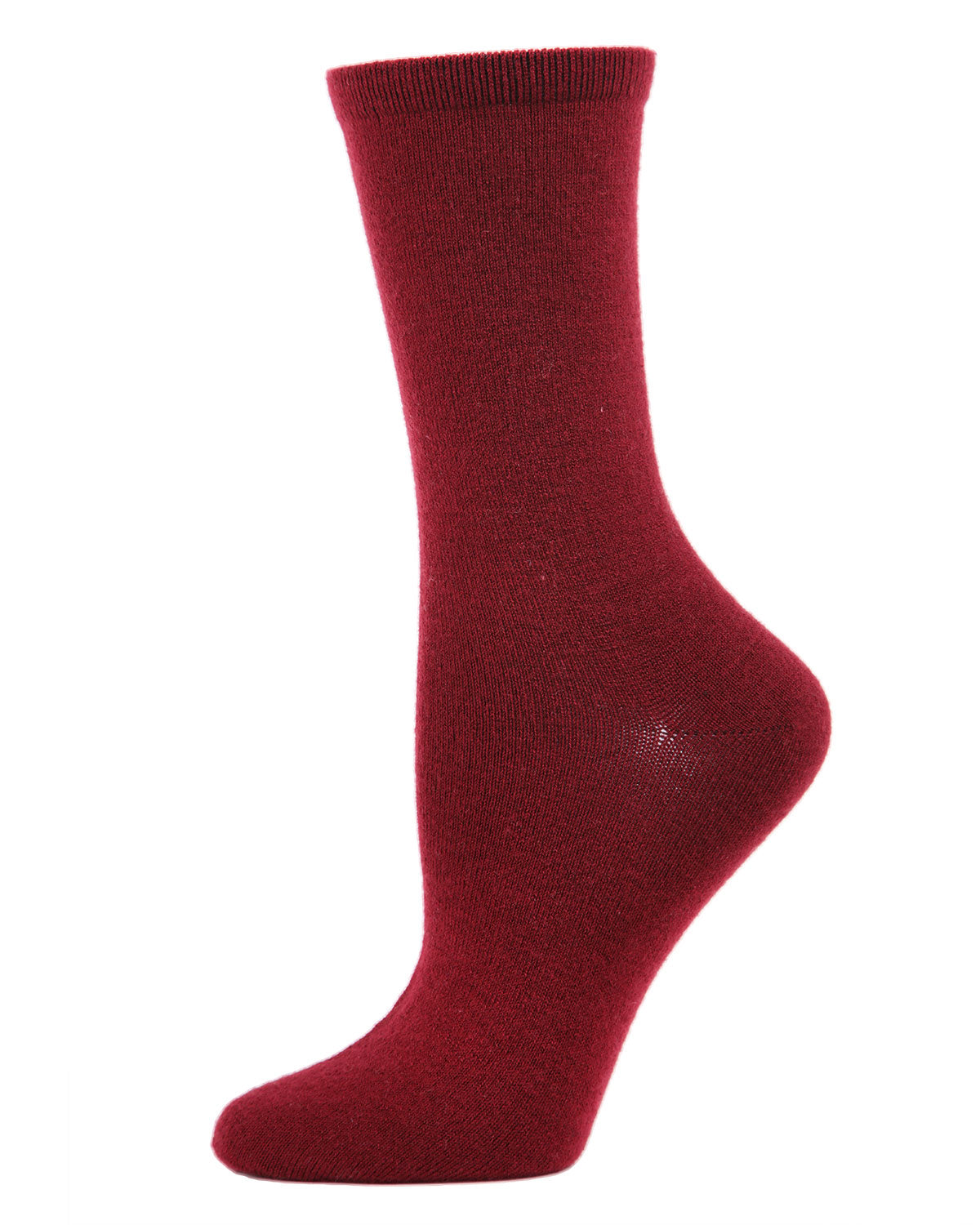 Women's Solid Soft Flat Knit Cashmere Blend Crew Sock - Charming Charlie