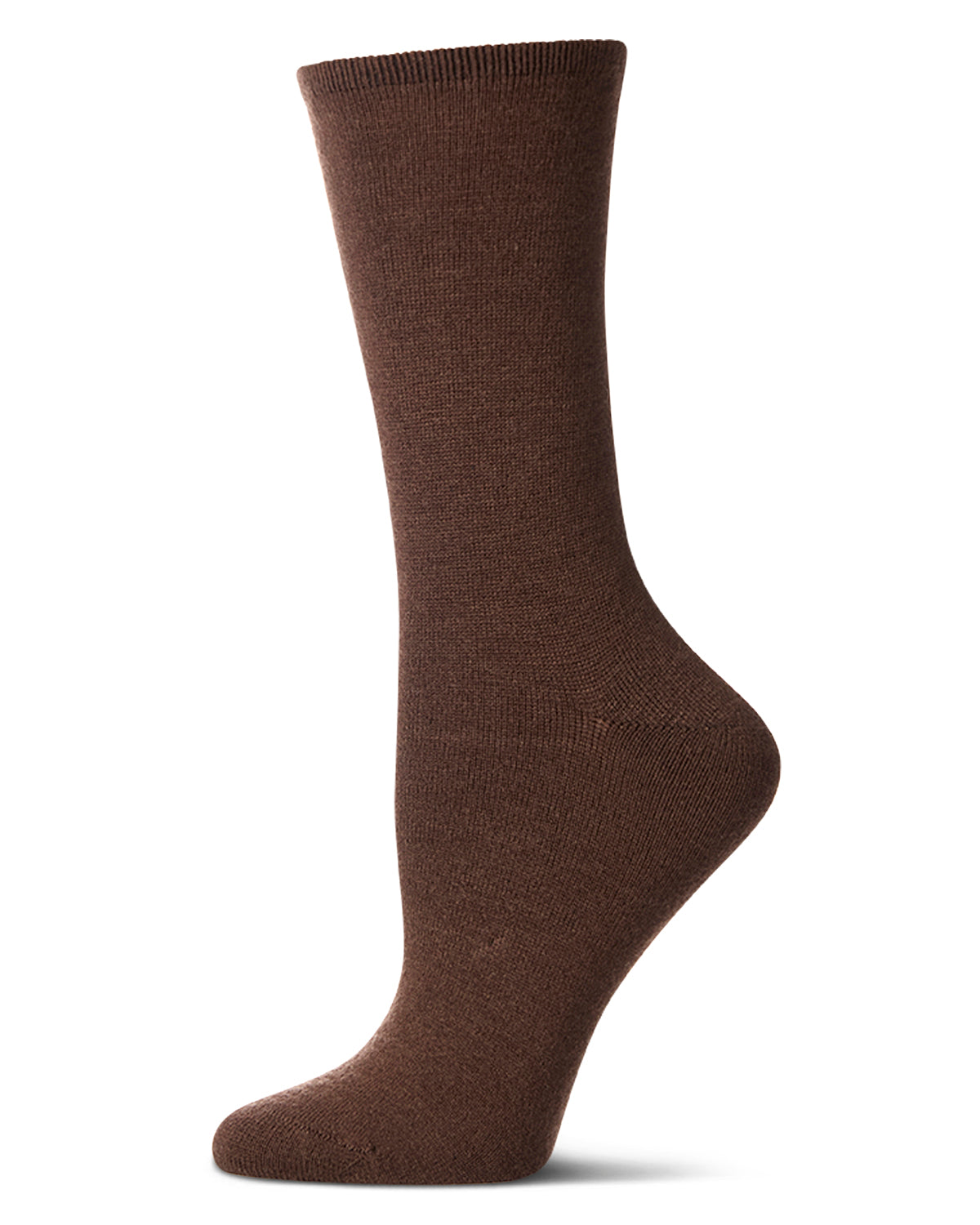 Women's Solid Soft Flat Knit Cashmere Blend Crew Sock - Charming Charlie