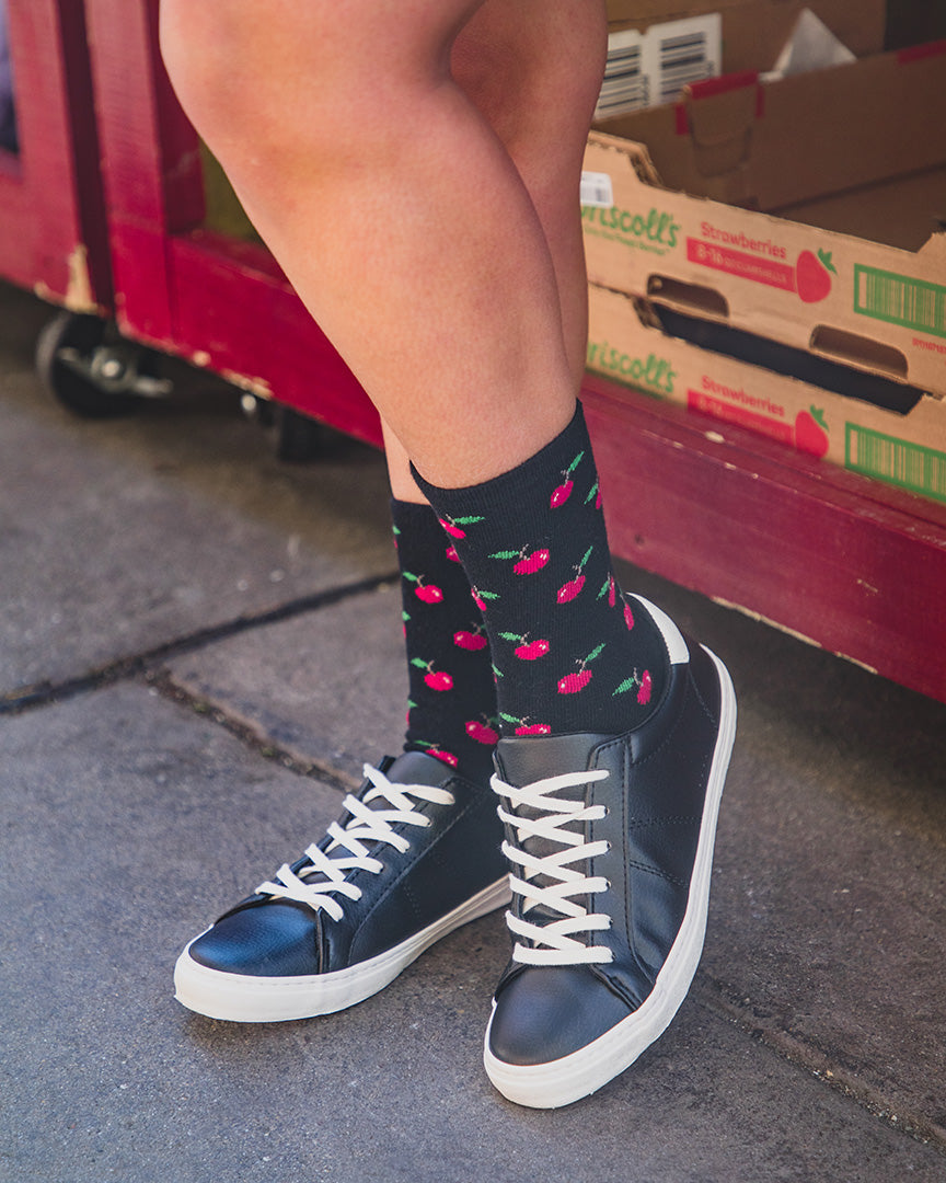 Women's Soft Tasty Cherry On Top Cashmere Blend Crew Socks - Charming Charlie