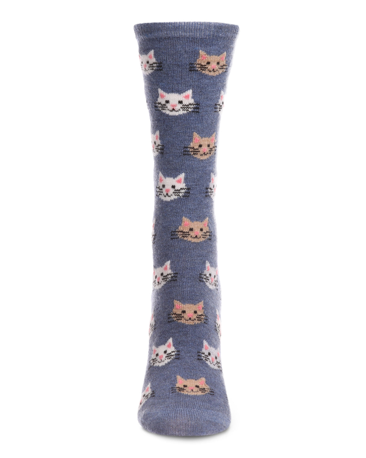 Women's Soft Cheerful Cat Face Cashmere Crew Socks - Charming Charlie