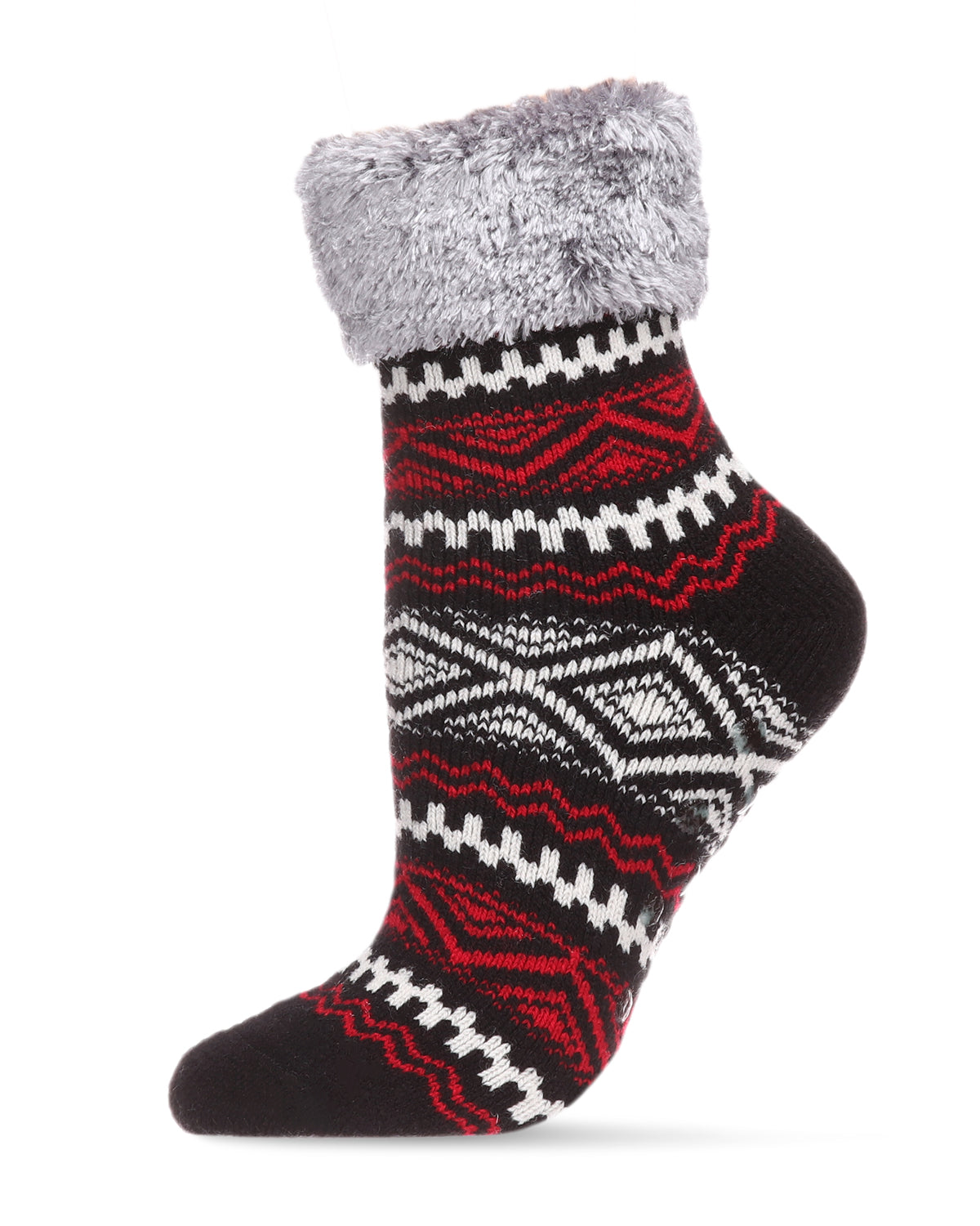 Women's Aztec Fair Isle Plush Cabin Socks - Charming Charlie