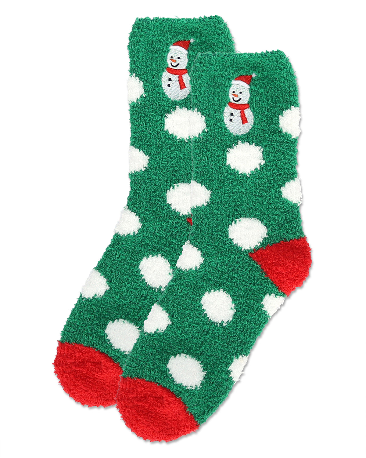 Women's Polka Dot Snowman Embroidery Cozy Crew Socks - Charming Charlie