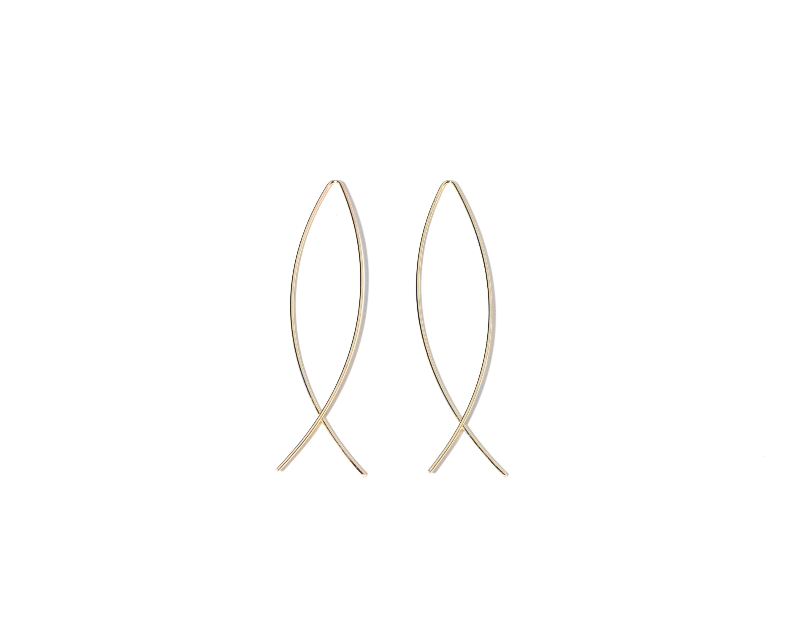 Goldtone Large Wire Earrings - Charming Charlie