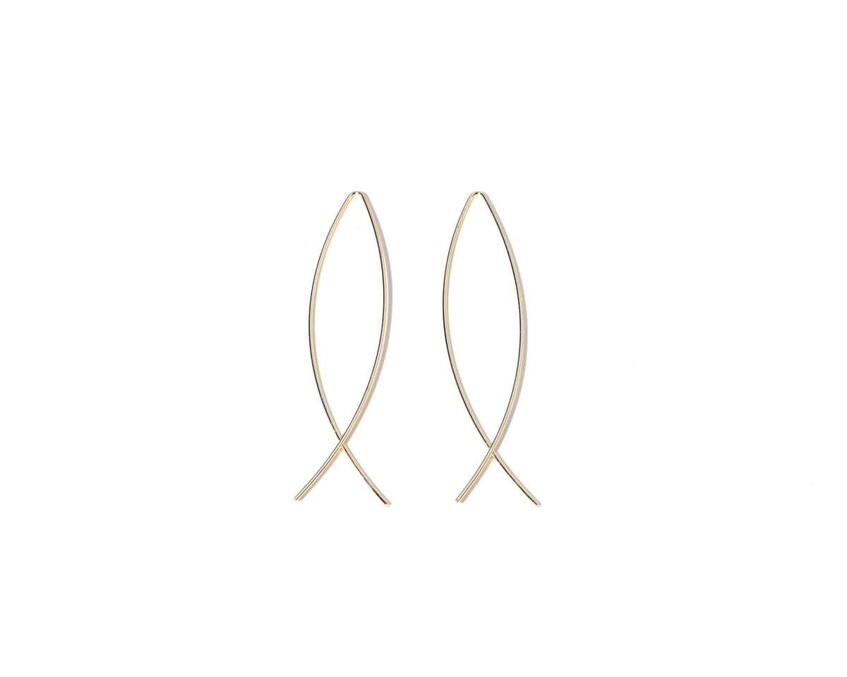 Goldtone Large Wire Earrings - Charming Charlie