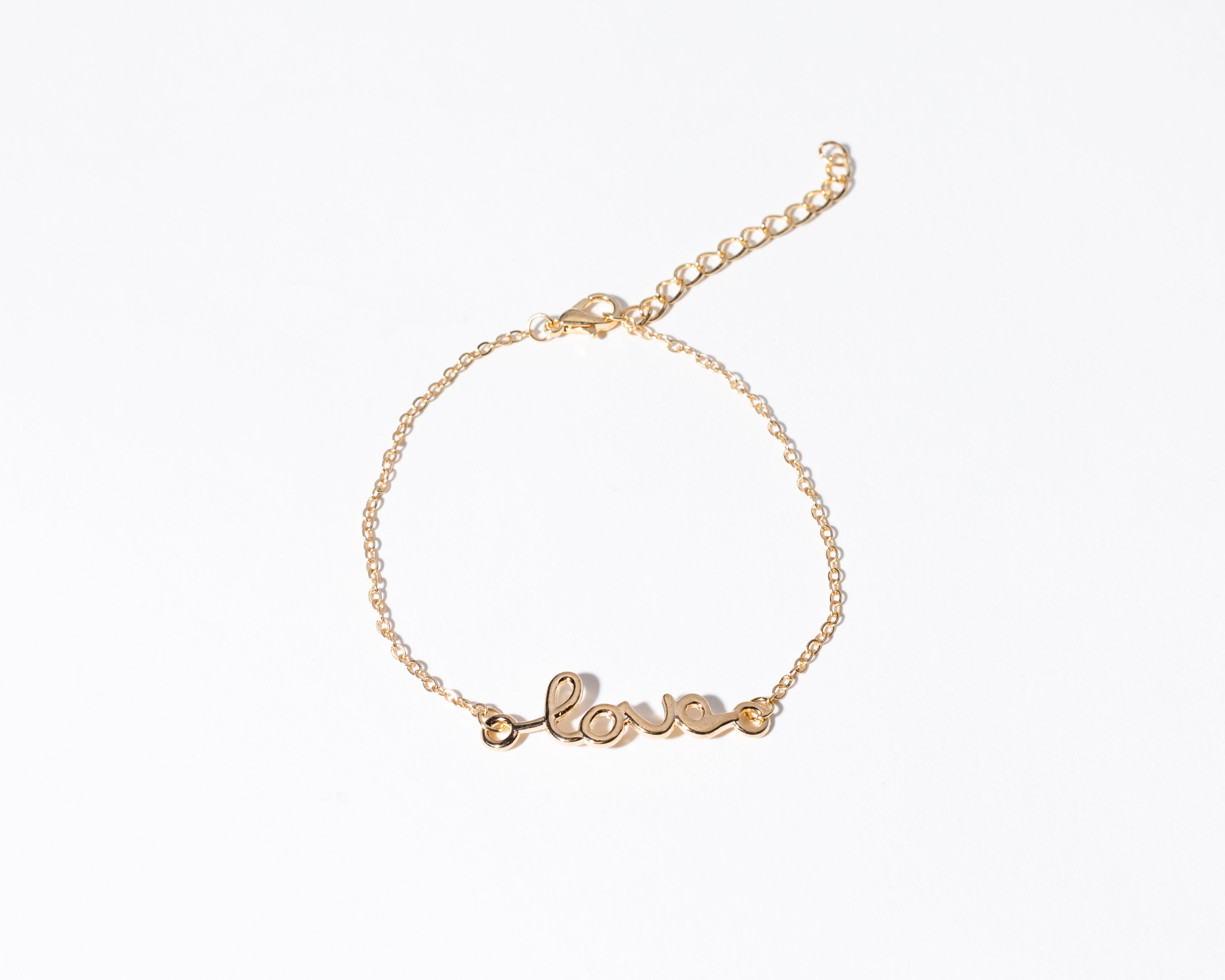 Goldtone Love Chain Bracelet - Charming Charlie