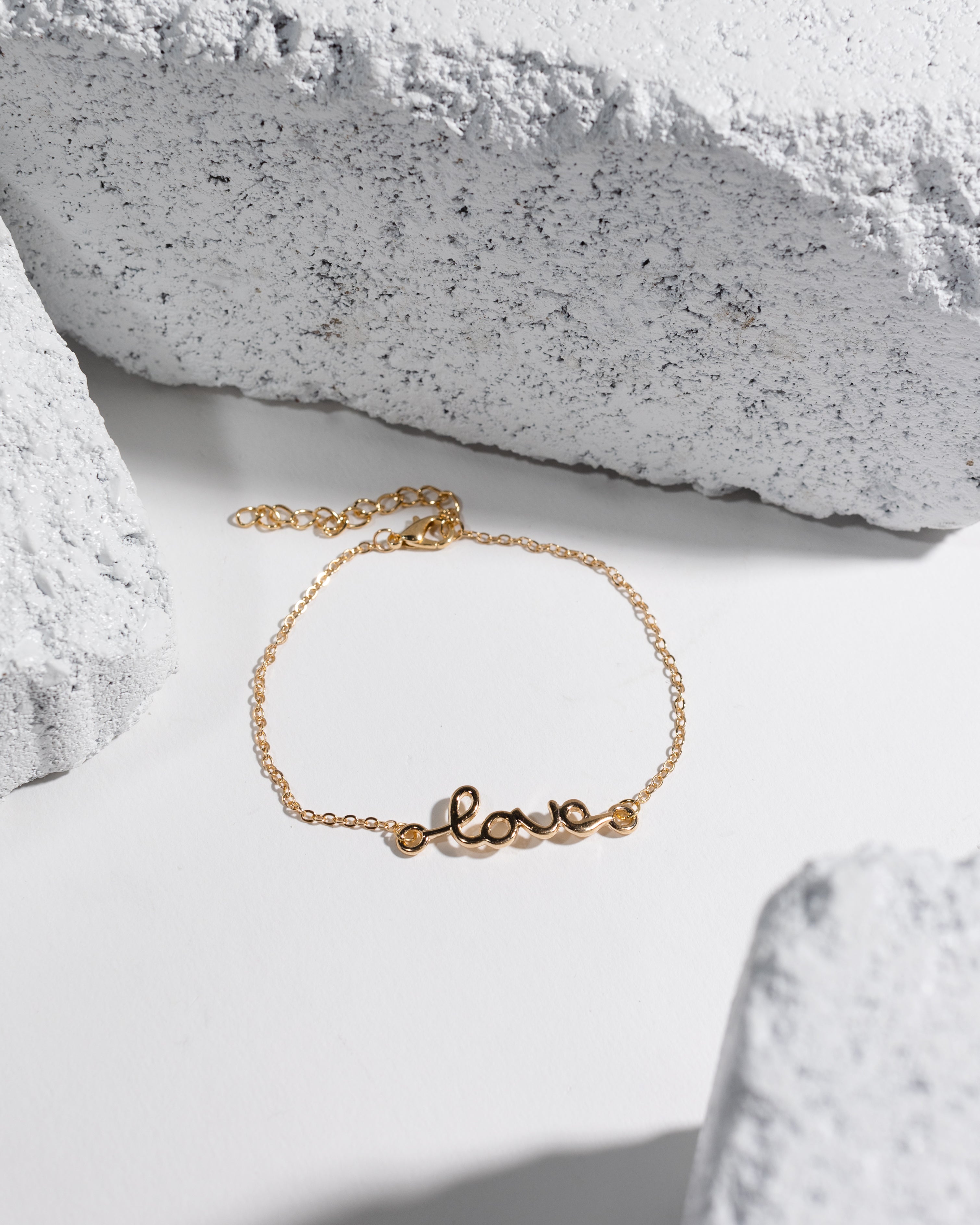 Goldtone Love Chain Bracelet - Charming Charlie