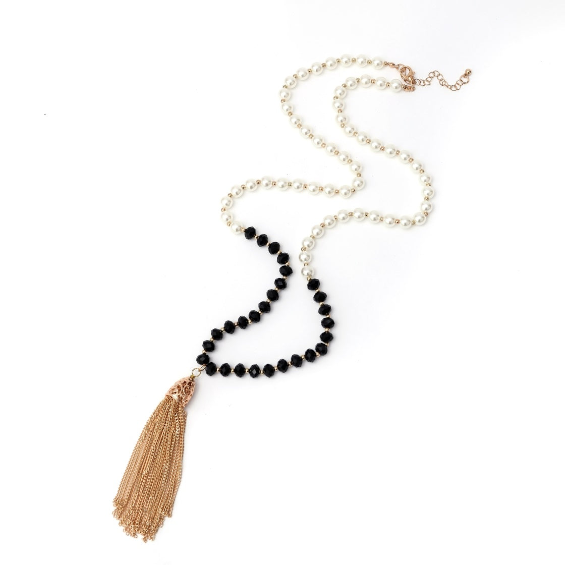 Long Pearl Tassel Fringe Necklace - Charming Charlie