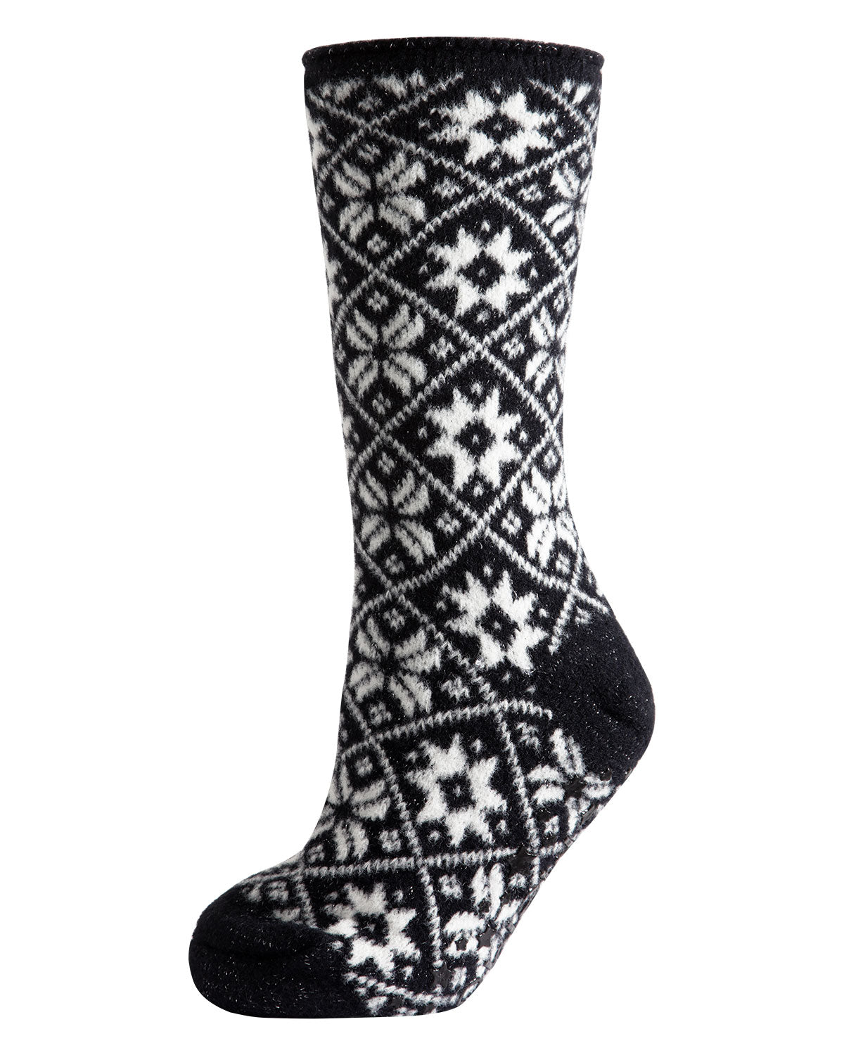 Women's Holiday Snowflake Plush Lined Slipper Socks - Charming Charlie