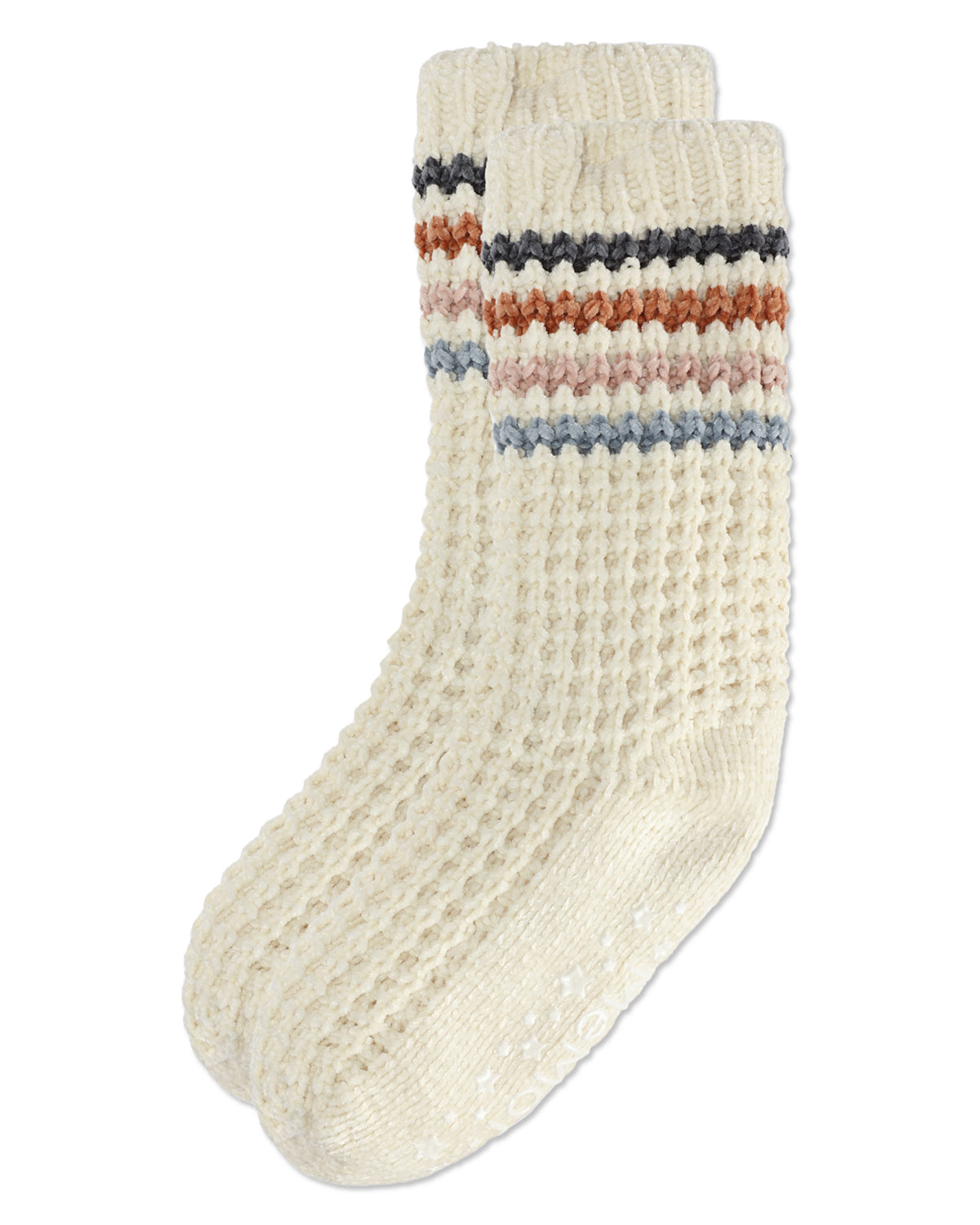 Women's Chunky Stripes Plush-Lined Slipper Crew Sock - Charming Charlie