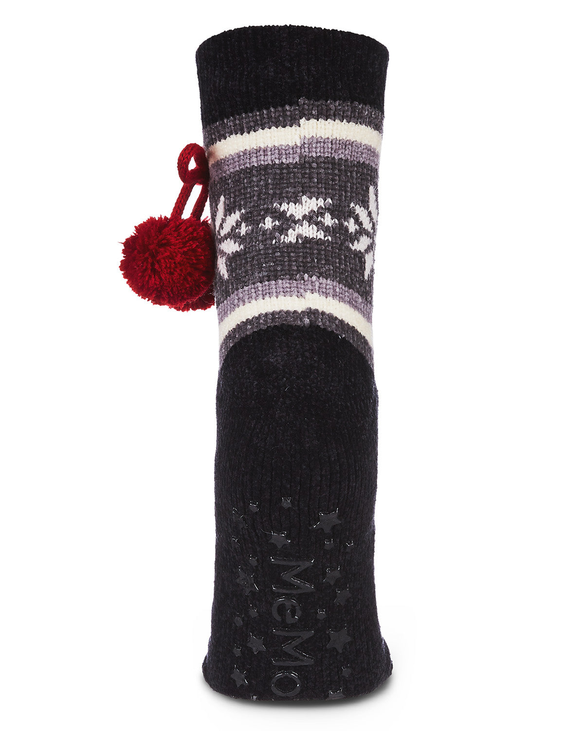 Women's Snowflake Pom Pom Sherpa Lined Slipper Socks - Charming Charlie