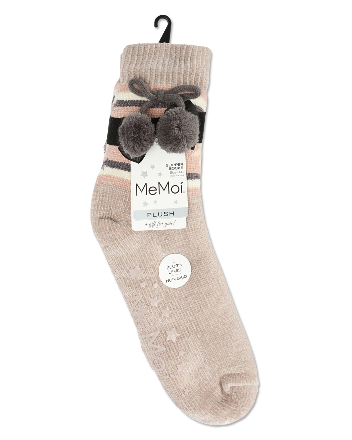 Women's Snowflake Pom Pom Sherpa Lined Slipper Socks - Charming Charlie
