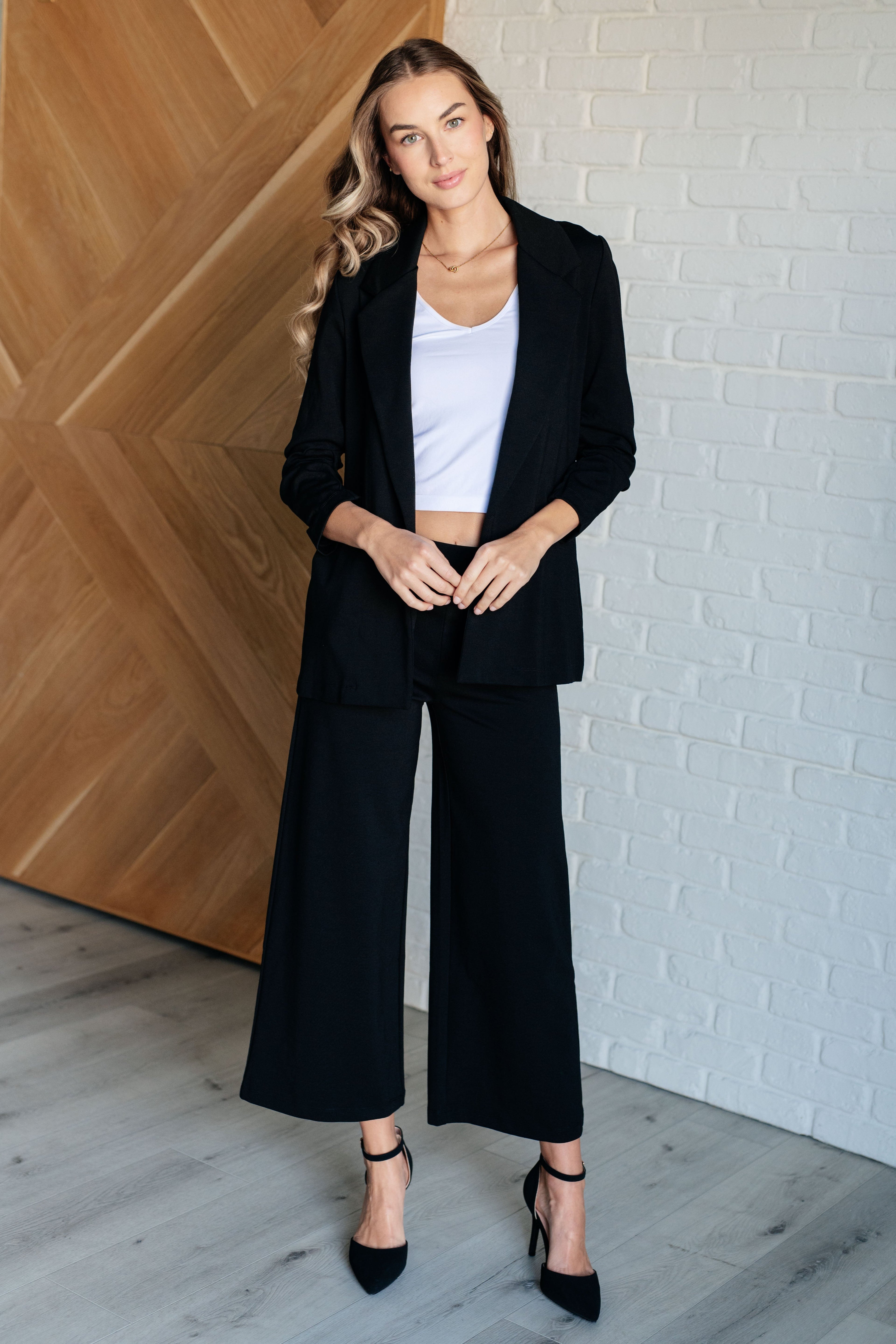 Magic 3/4 Blazer in Black - Charming Charlie