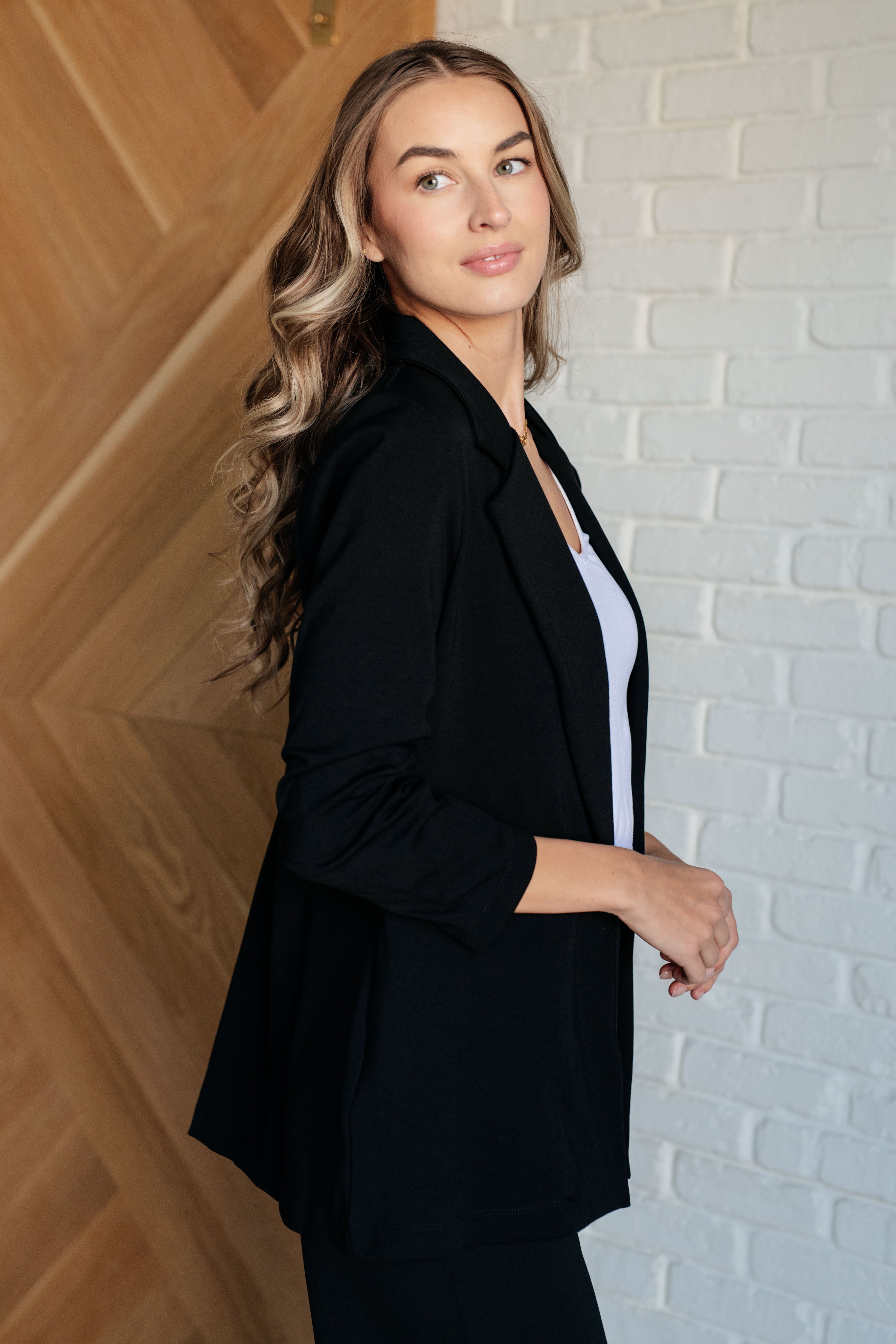 Magic 3/4 Blazer in Black - Charming Charlie
