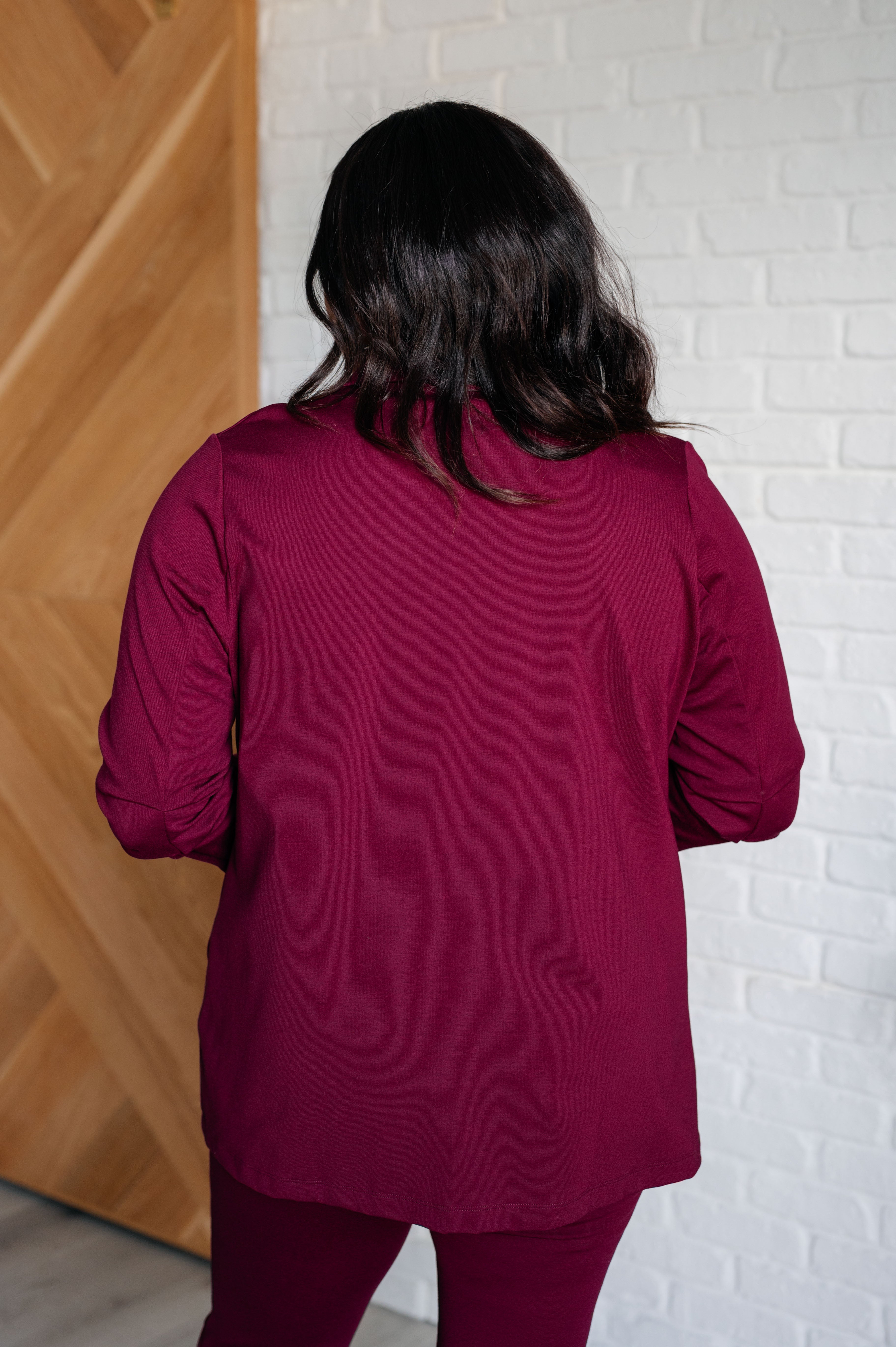 Magic 3/4 Blazer in Wine - Charming Charlie